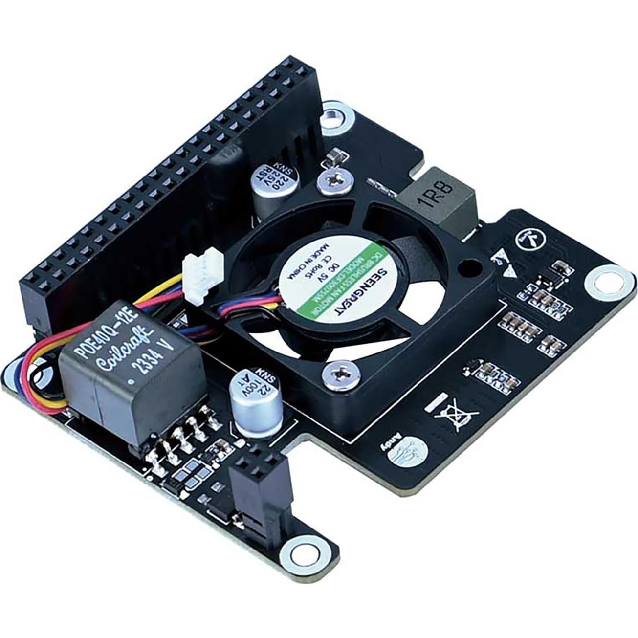 POE HAT Xicoolee para Raspberry Pi 5 con Ventilador y OLED