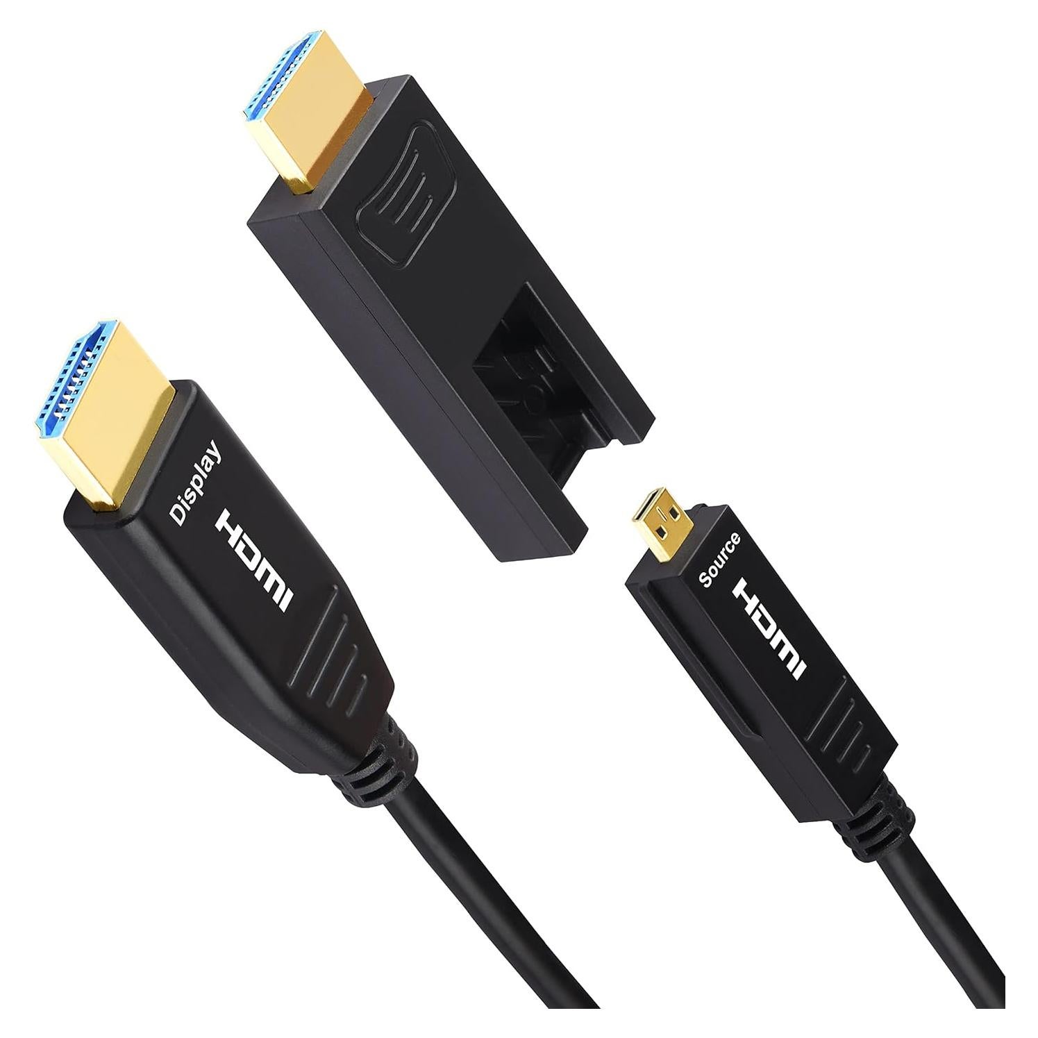 Cable de fibra óptica HDMI iBirdie 15.24m 4K 60Hz Micro HDMI