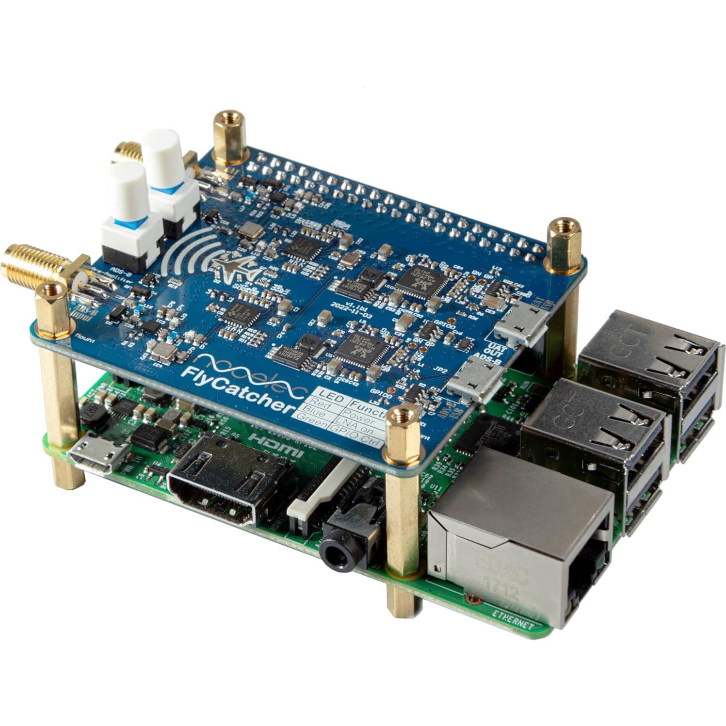 Nooelec FlyCatcher SDR Doble Canal 1090MHz y 978MHz para Raspberry Pi