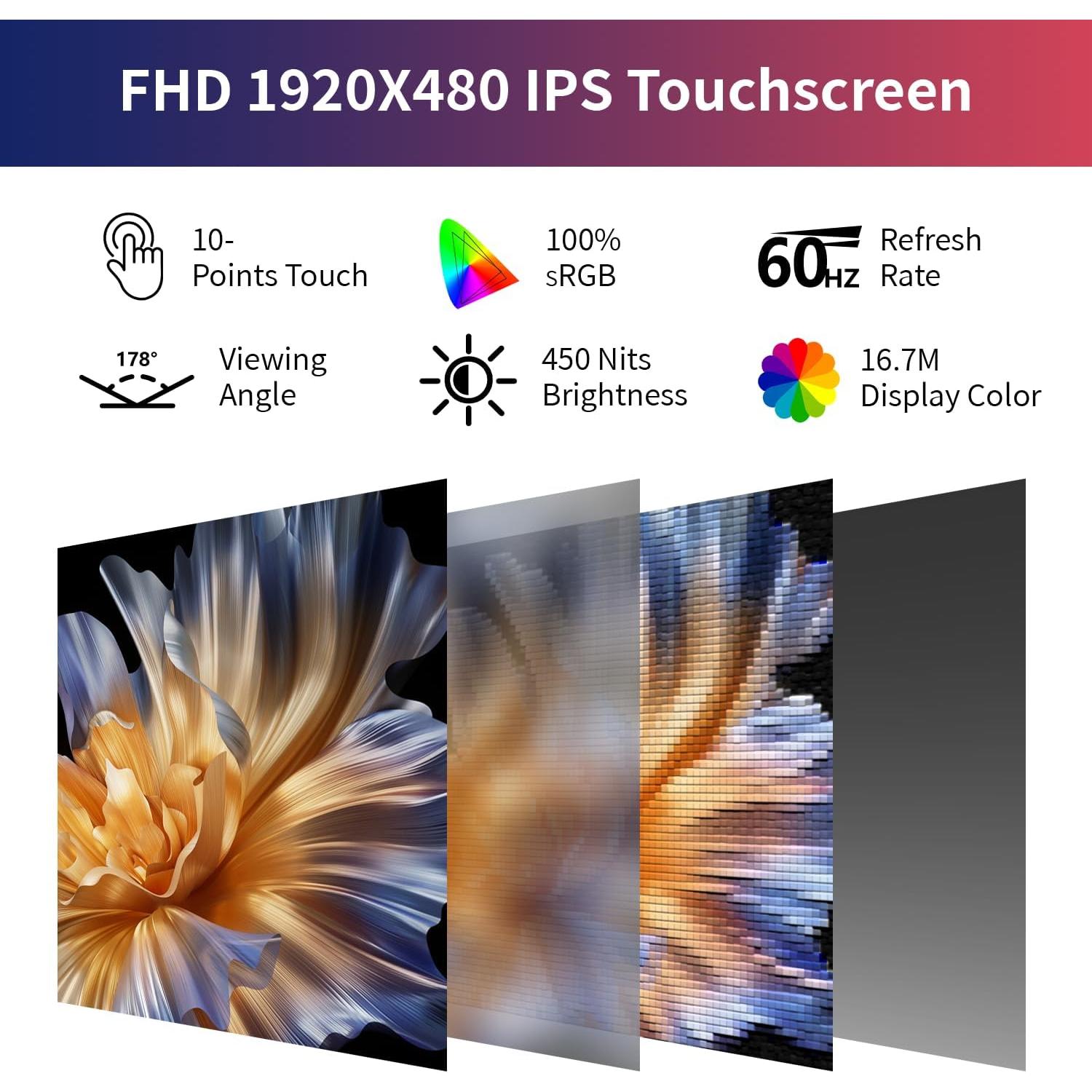 Monitor Táctil 8.8" SCXryllexa FHD 1920x480 para PC