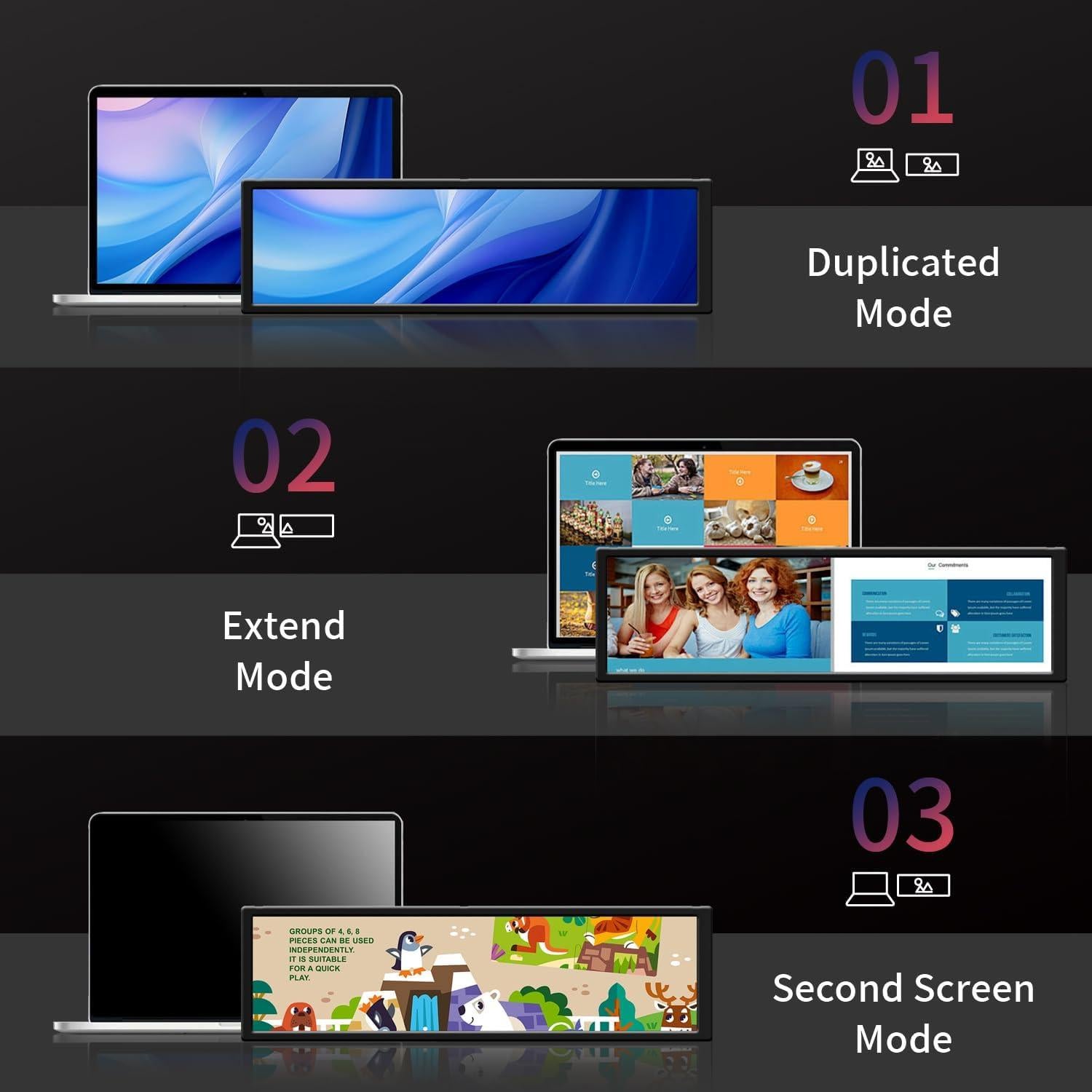 Monitor Táctil 8.8" SCXryllexa FHD 1920x480 para PC