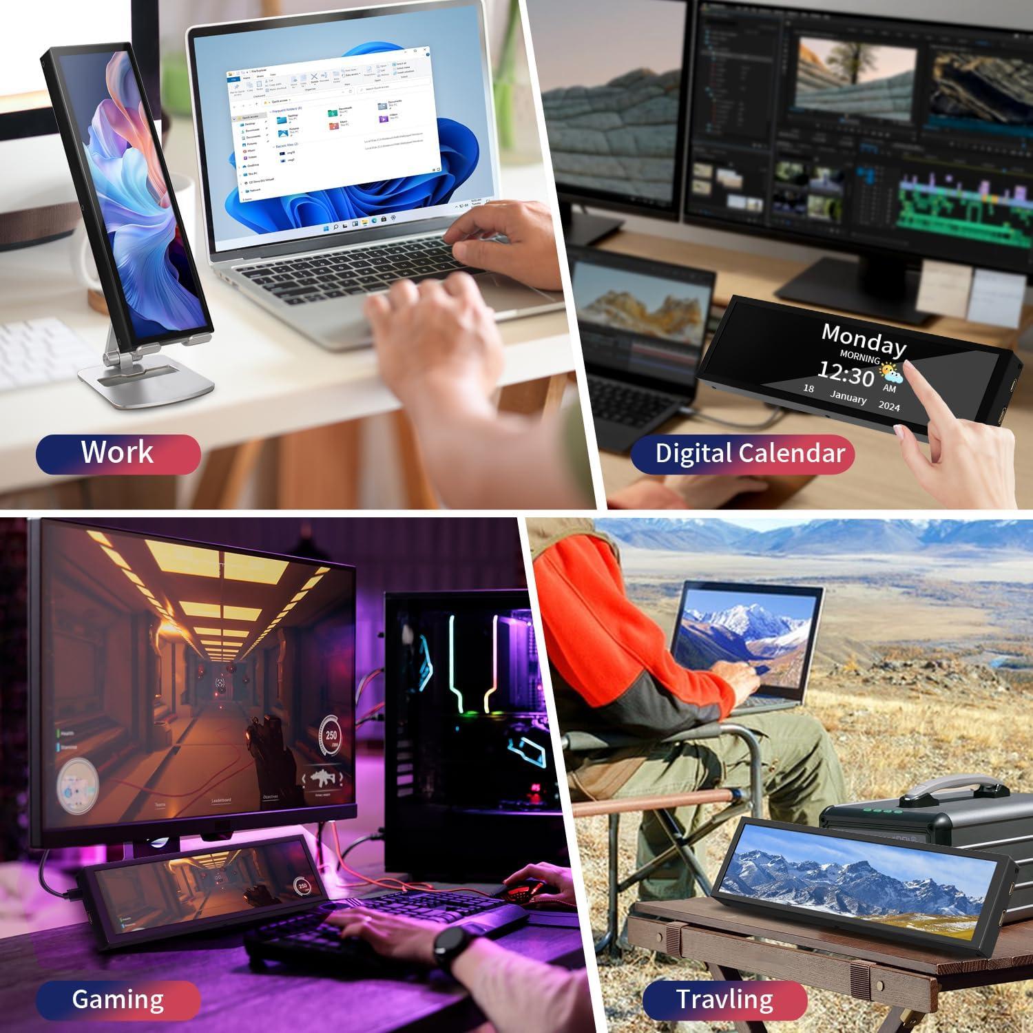 Monitor Táctil 8.8" SCXryllexa FHD 1920x480 para PC