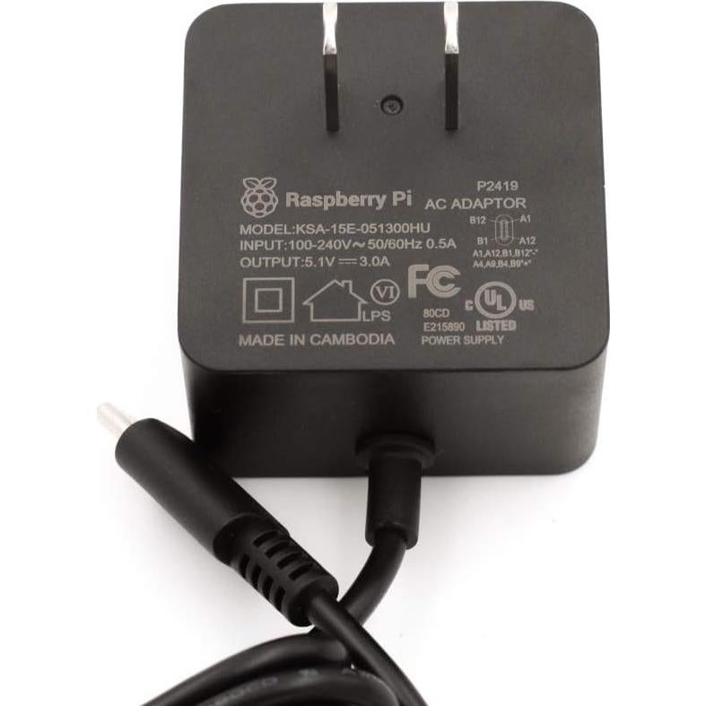 15W USB-C Power Supply US - Black