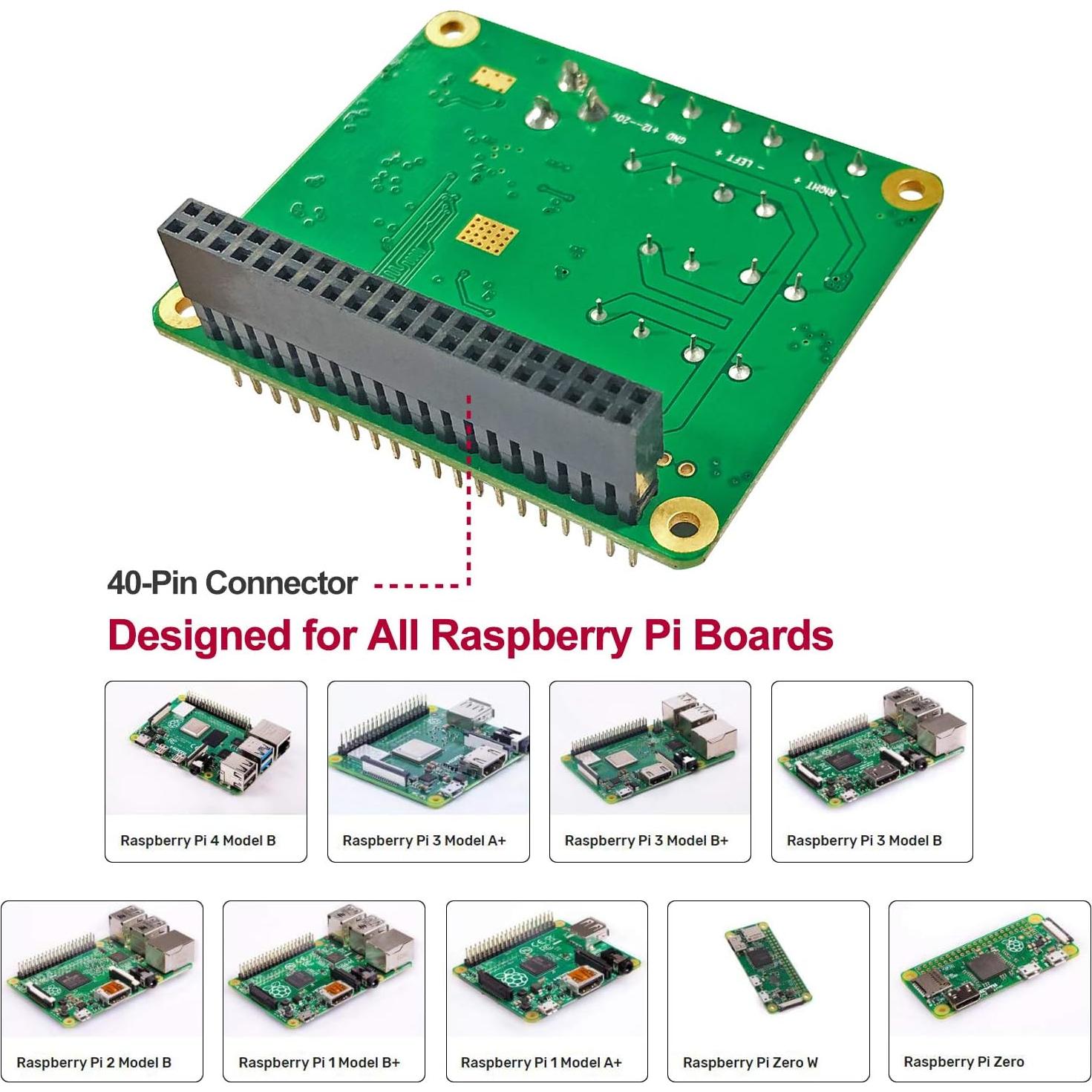 Módulo Amplificador de Audio Innomaker RPI HiFi AMP HAT 25W