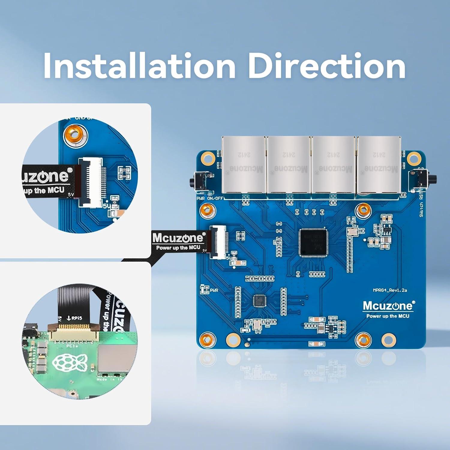 Tarjeta de Expansión Gigabit Ethernet Meshnology para Raspberry Pi 5