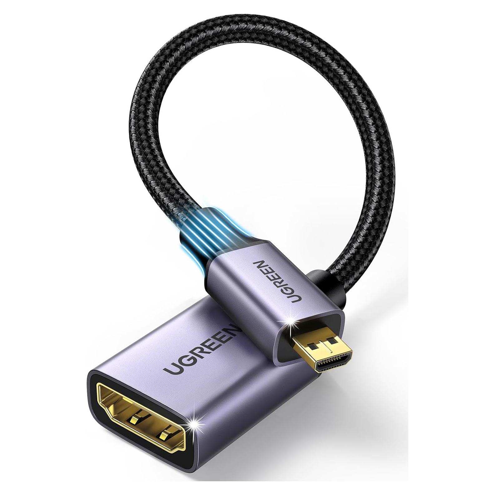 Adaptador Micro HDMI a HDMI UGREEN 4K 19.94g Gris