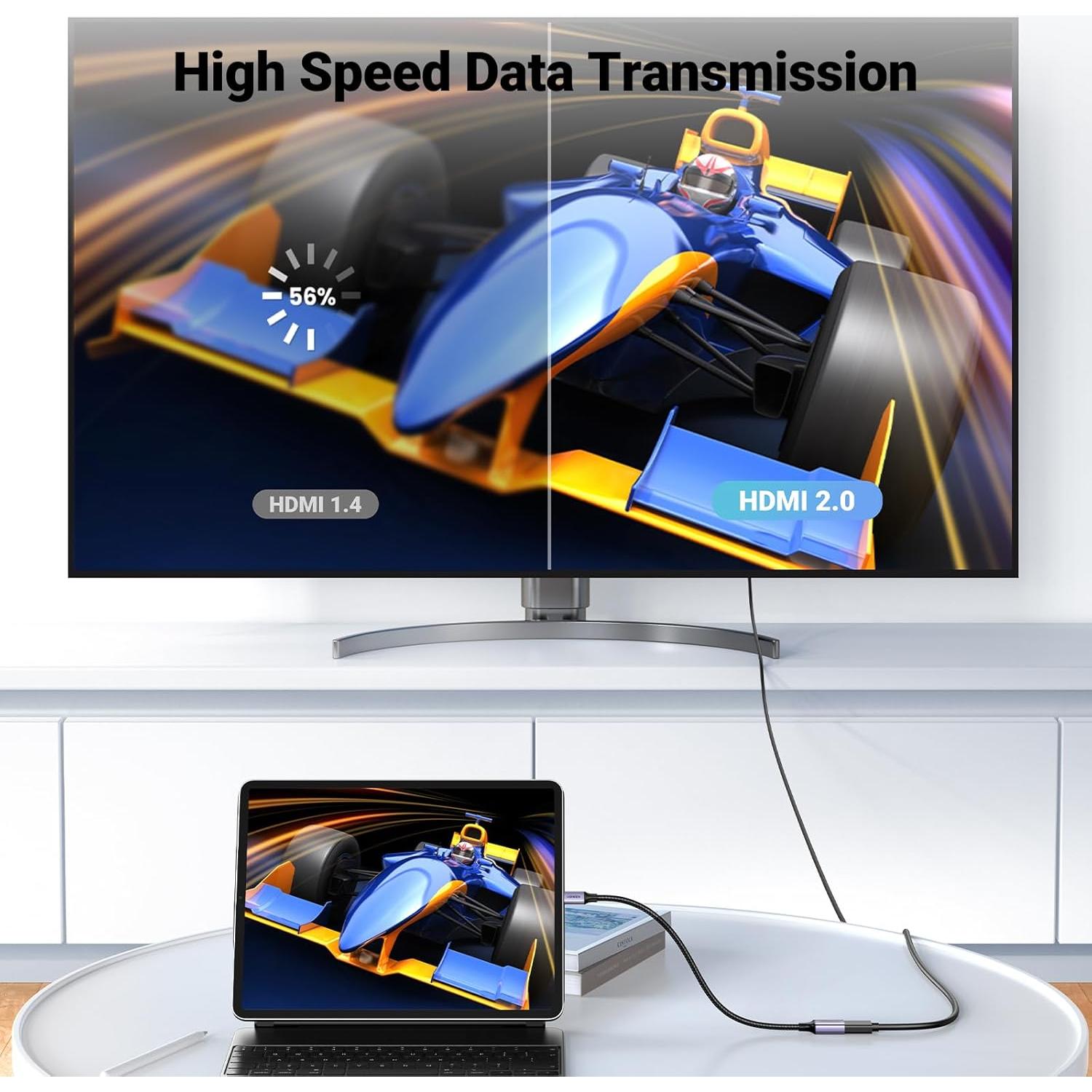 Adaptador Micro HDMI a HDMI UGREEN 4K 19.94g Gris