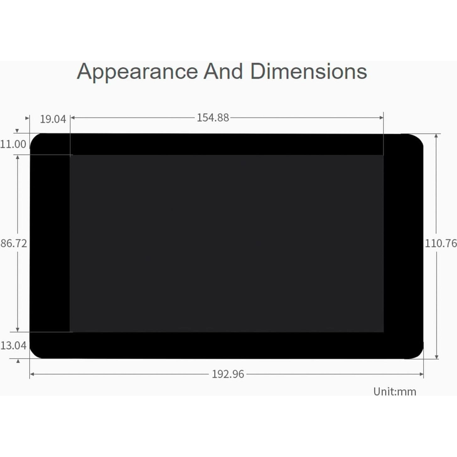 Pantalla Táctil LCD DSI 7" Waveshare 1024x600 para Raspberry Pi