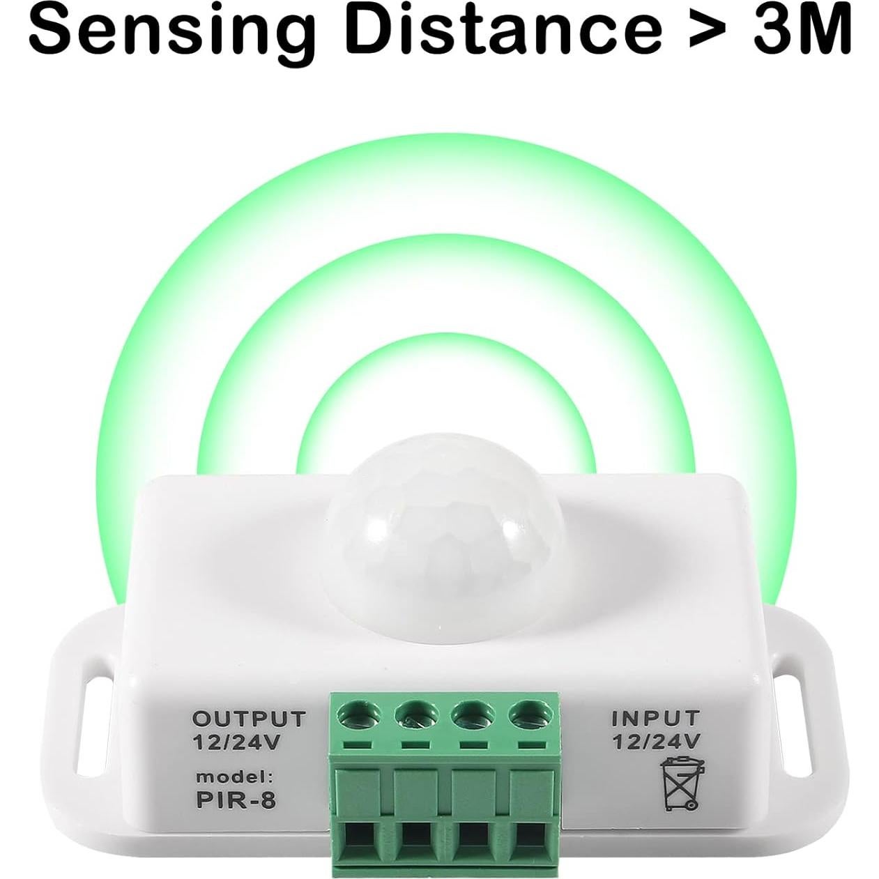 Paquete de 2 Interruptores PIR LED MELIFE 12-24V Blanco