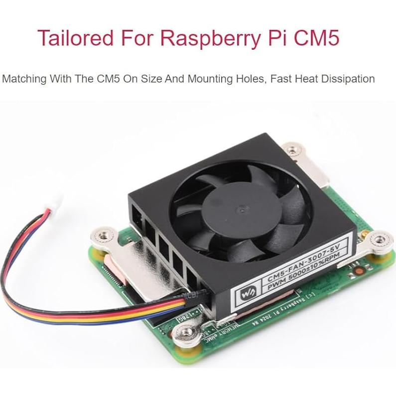 Ventilador de Enfriamiento Waveshare CM5 5000 RPM 5V 54x39x13mm