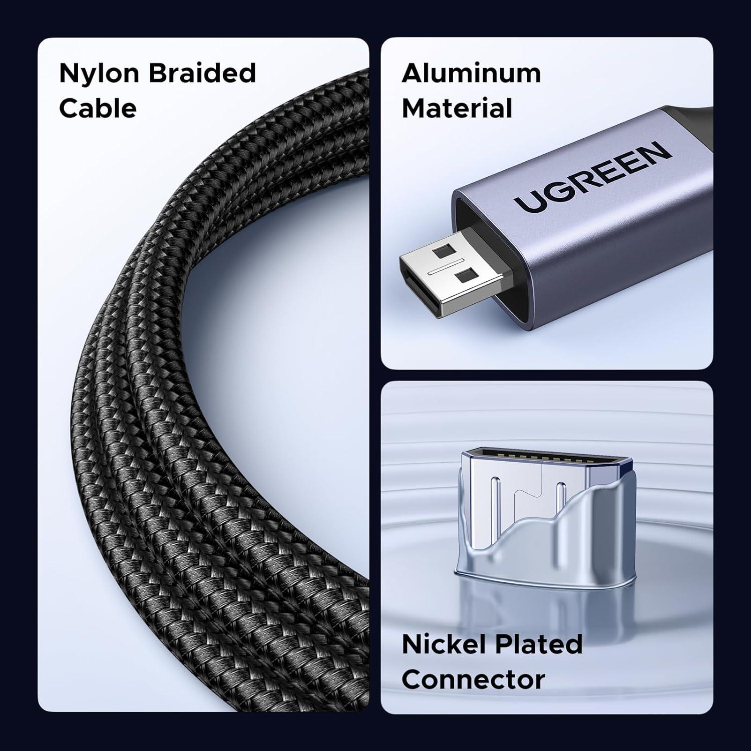 Adaptador Micro HDMI a HDMI UGREEN 10K 8K 60Hz 24cm