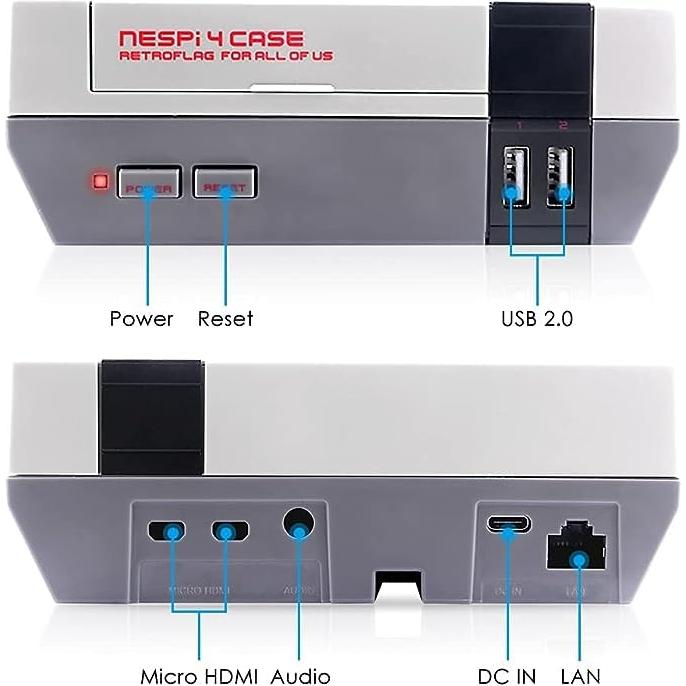 Caja GeeekPi RETROFLAG NESPi 4 para Raspberry Pi 4 B con Ventilador