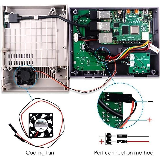 Caja GeeekPi RETROFLAG NESPi 4 para Raspberry Pi 4 B con Ventilador