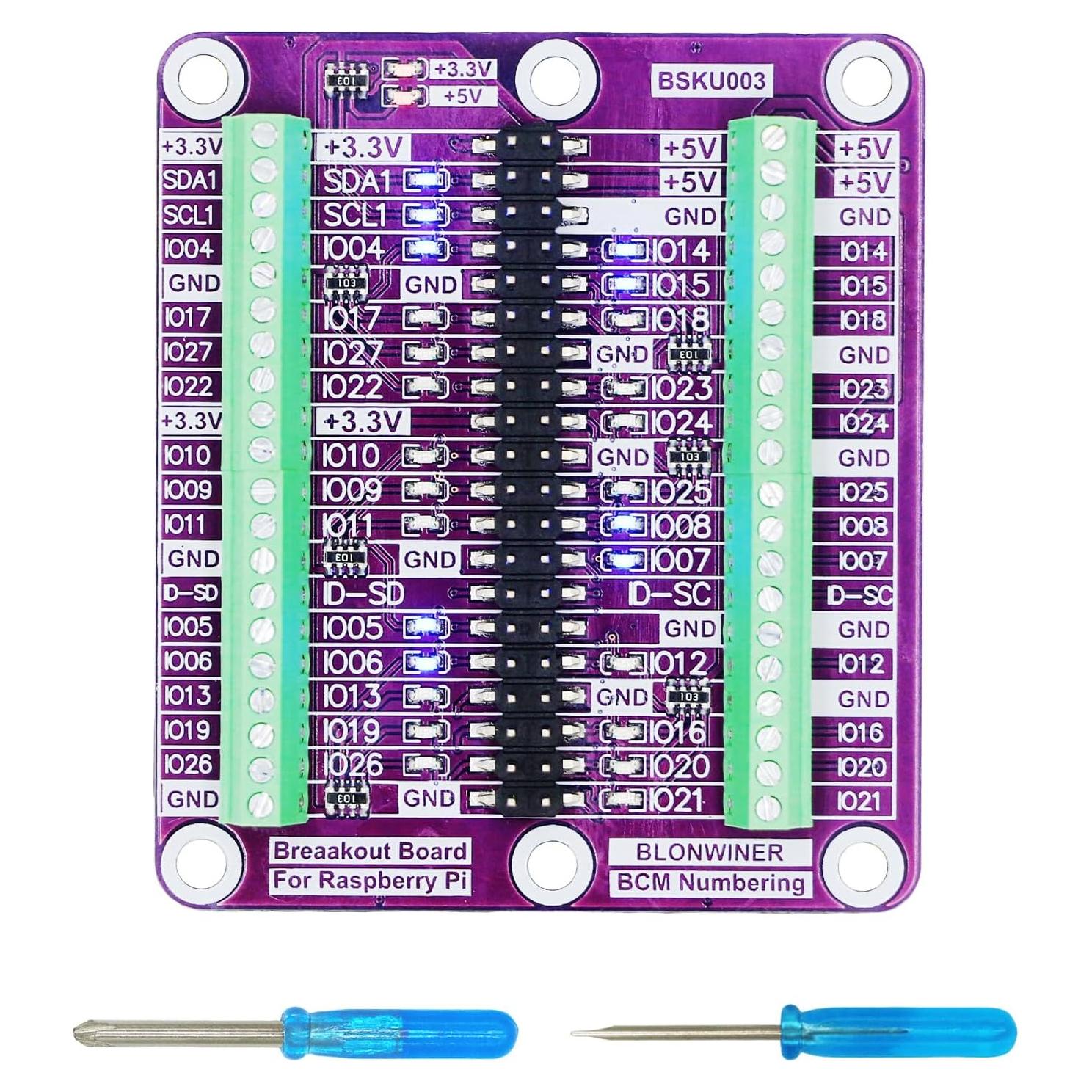Placa de Expansión HAT BLONWINER para Raspberry Pi 5/4B/3B+