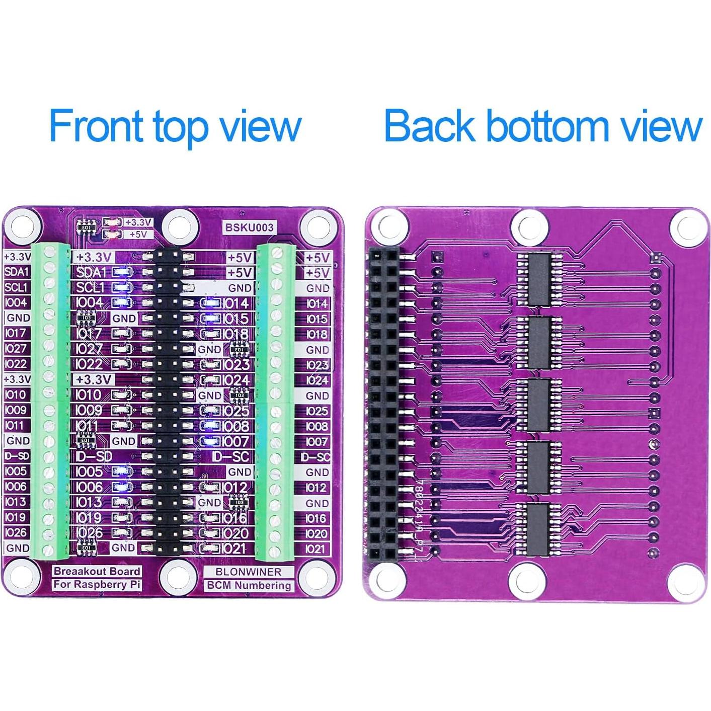 Placa de Expansión HAT BLONWINER para Raspberry Pi 5/4B/3B+