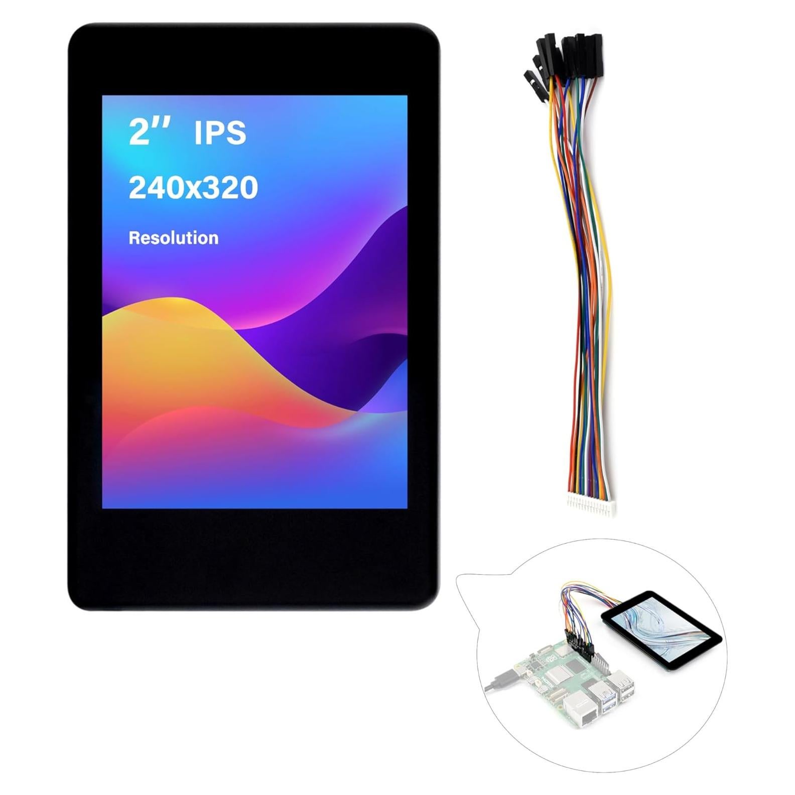 Pantalla Táctil IPS 2" Wonrabai 240x320 para Raspberry Pi