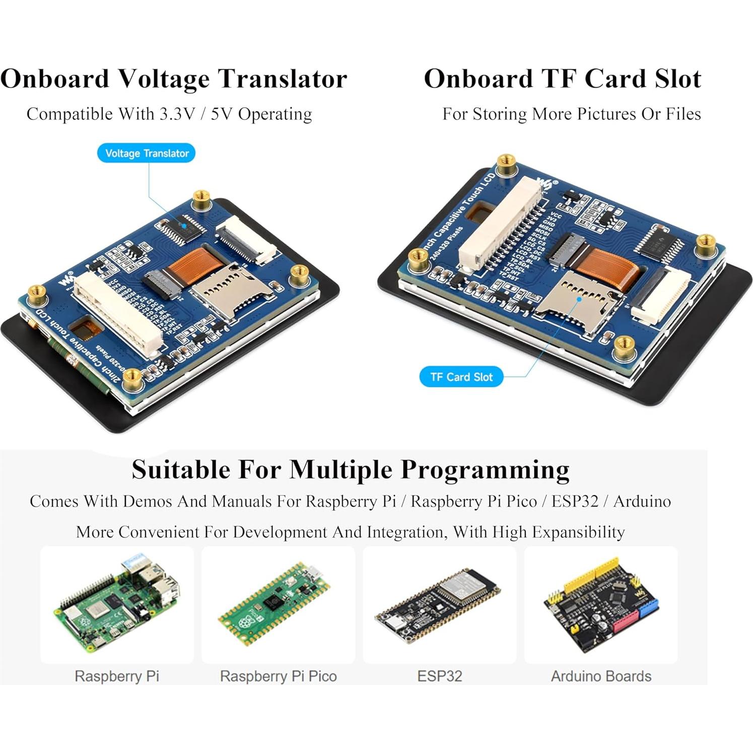 Pantalla Táctil IPS 2" Wonrabai 240x320 para Raspberry Pi