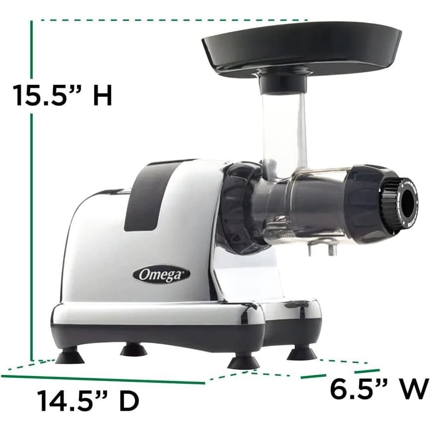 Exprimidor Omega J8006HDC Prensa Fría 200W Cromo 32oz
