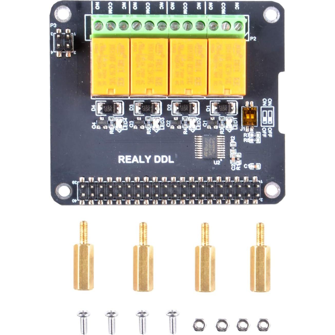 Módulo de Relé de 4 Canales GeeekPi para Raspberry Pi