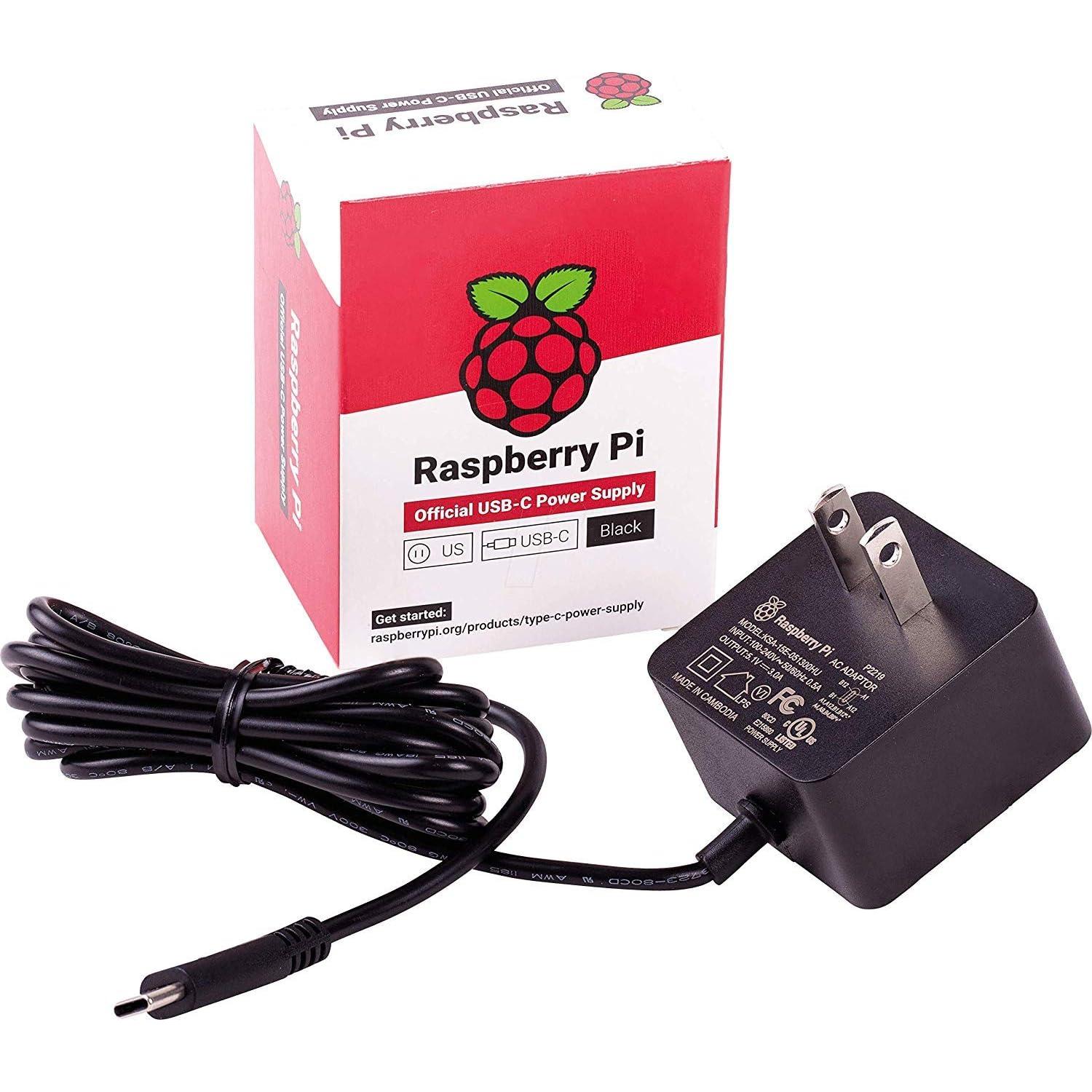 Fuente de Poder Oficial Raspberry Pi 15.3W USB-C 5.1V 3A Negro