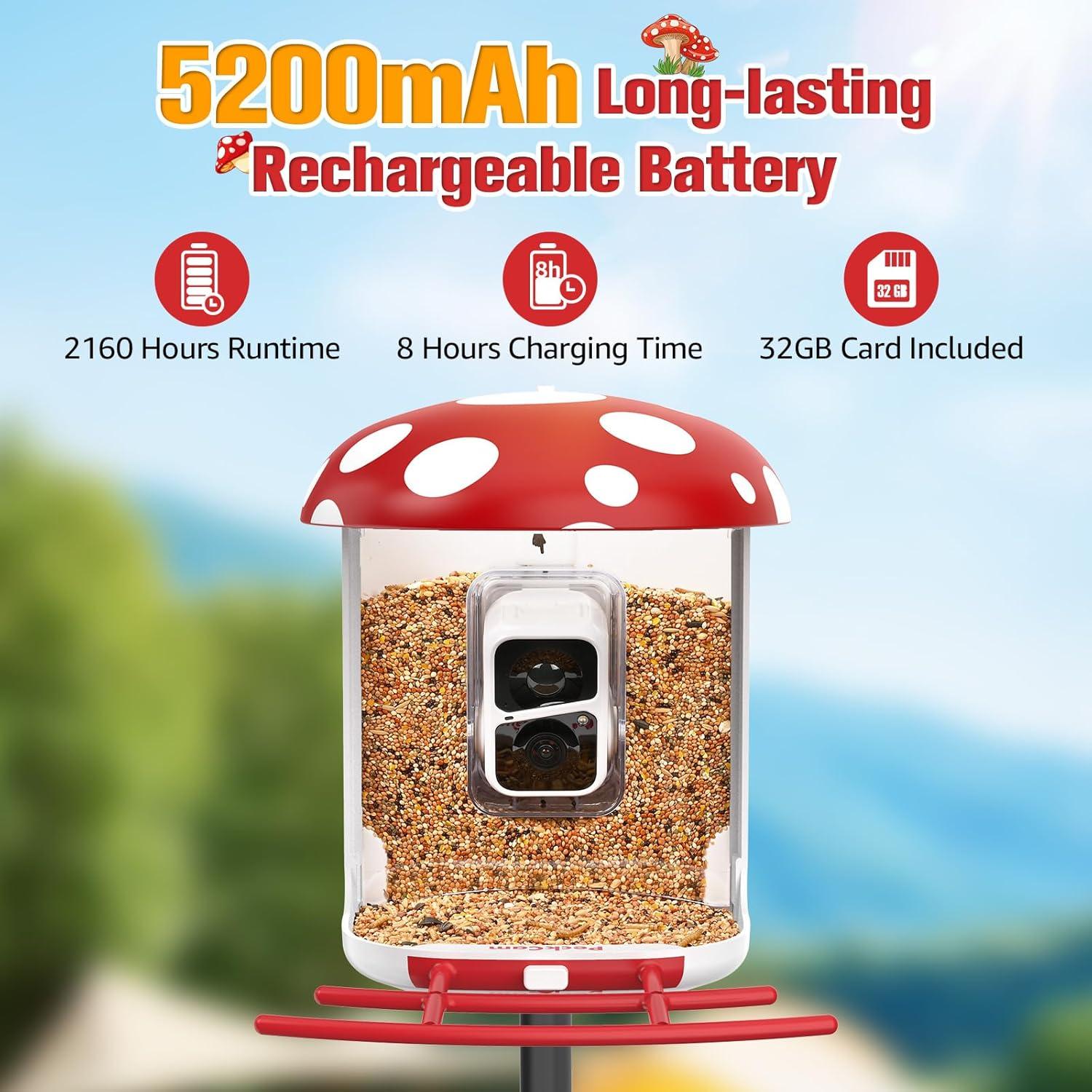 Comedero Inteligente PeckCam con Cámara 2K y Solar