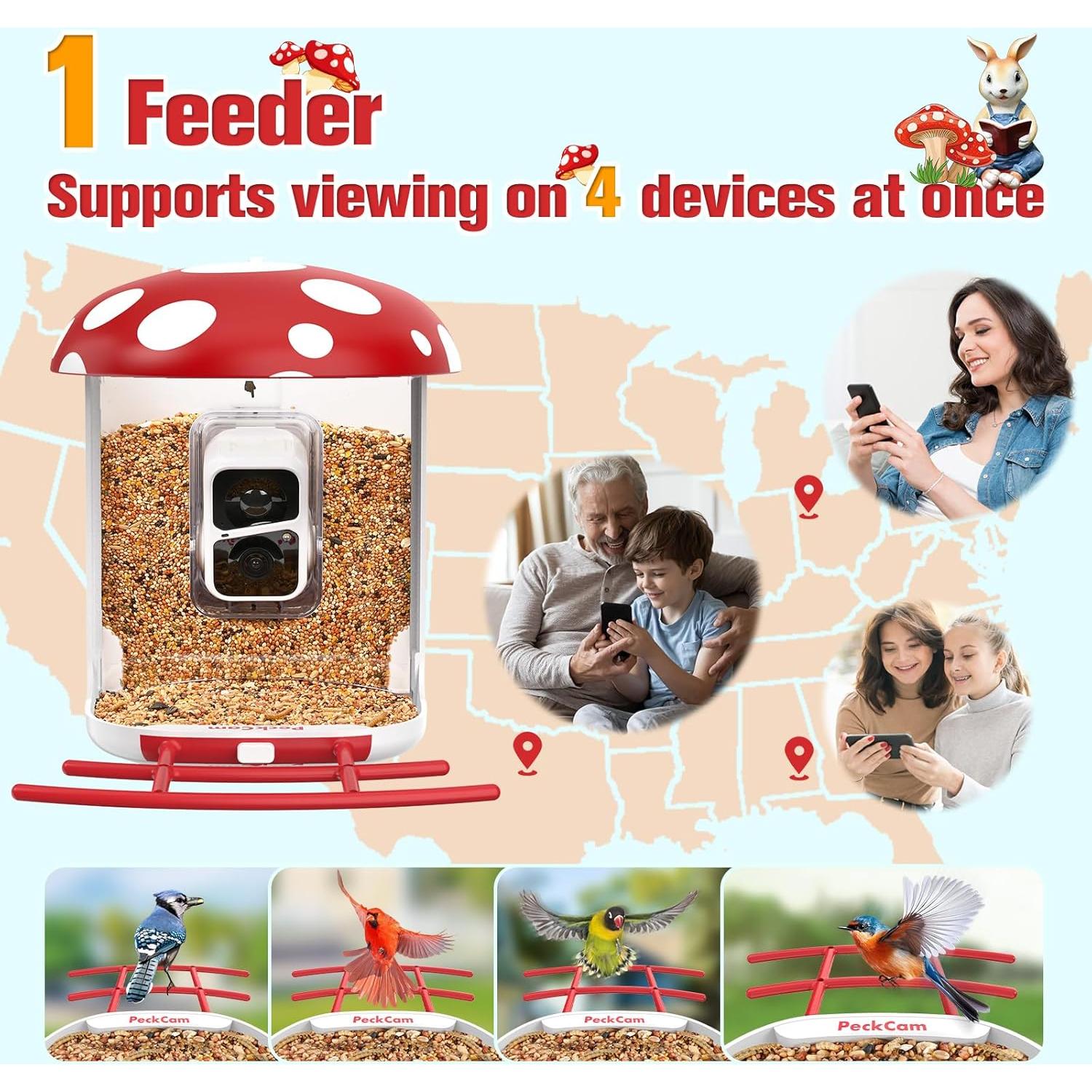 Comedero Inteligente PeckCam con Cámara 2K y Solar