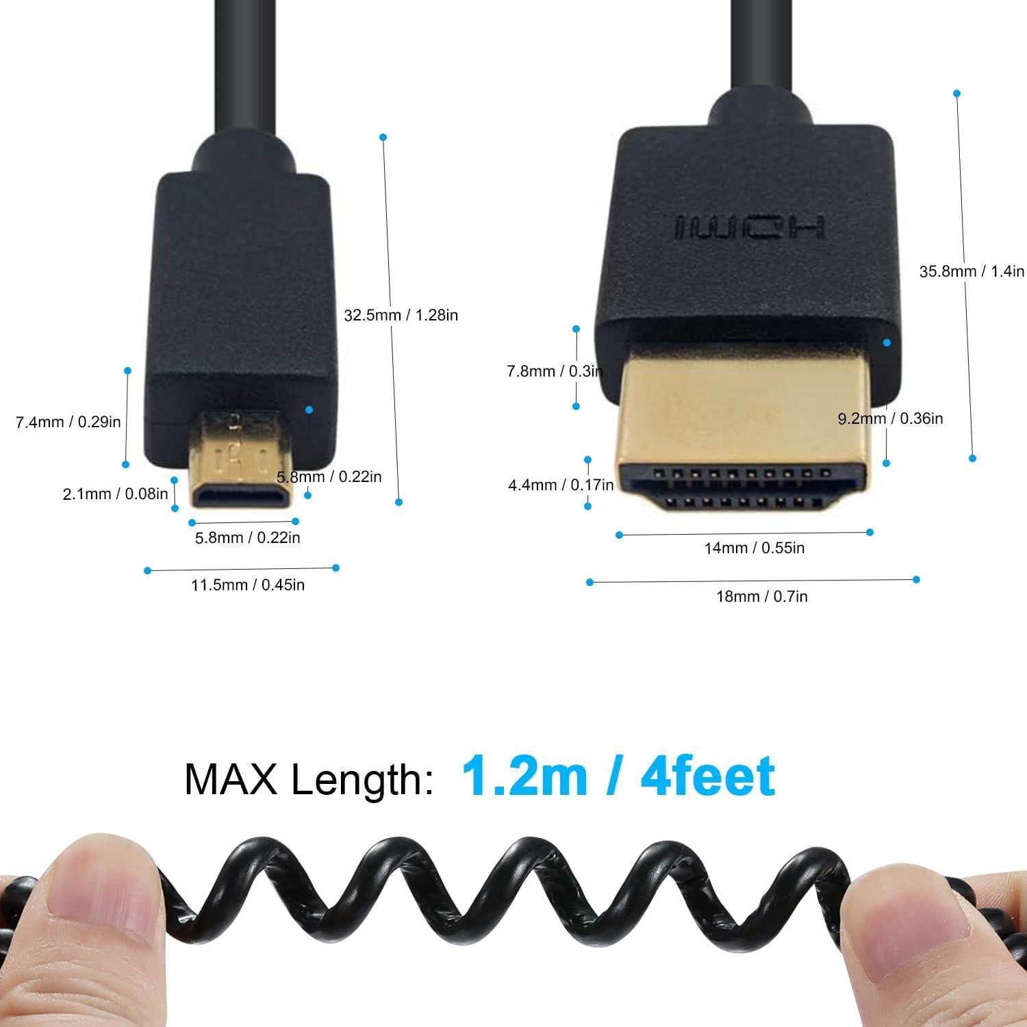 Cable Micro HDMI a HDMI Duttek 1.2M 4K Ultra Delgado