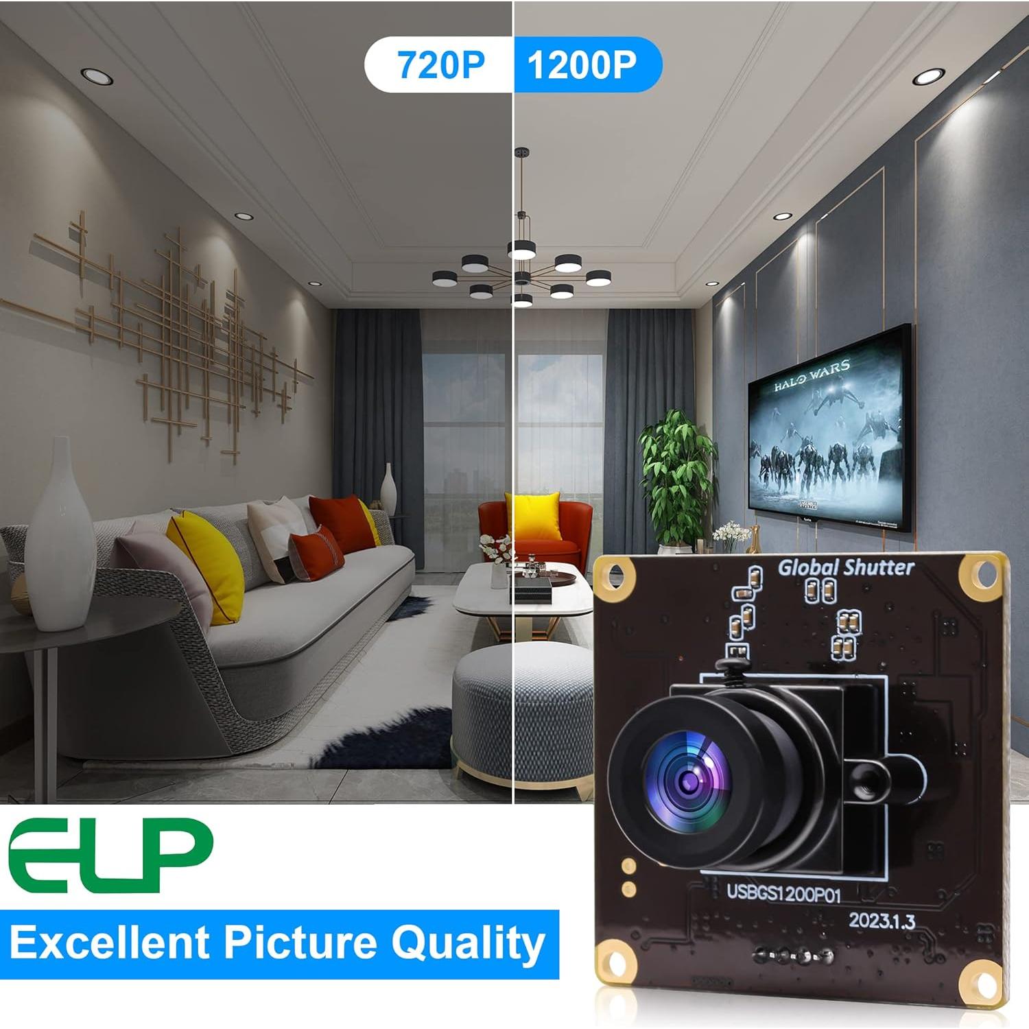 Módulo de Cámara USB ELP 1080P Gran Angular 2.1mm 90fps