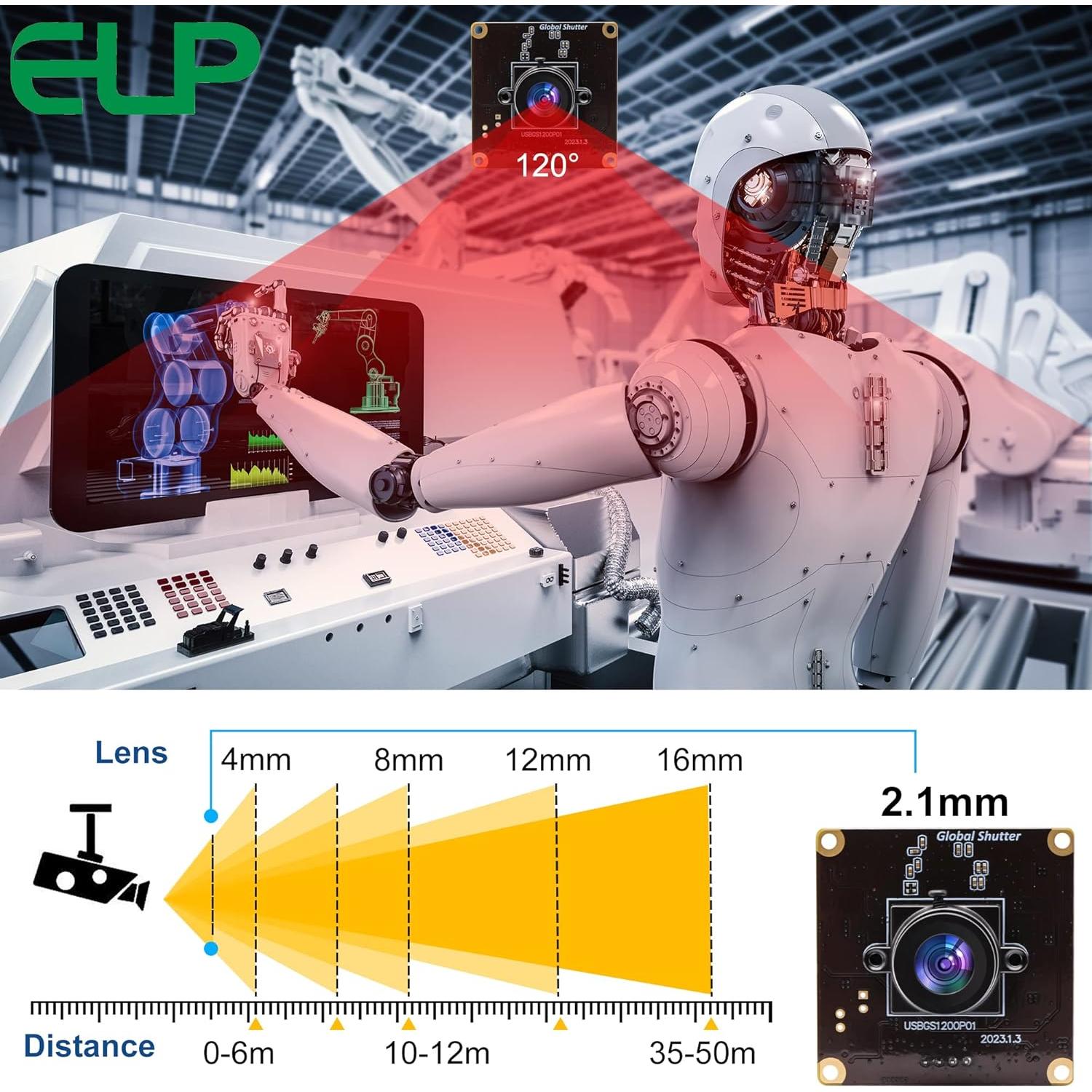 Módulo de Cámara USB ELP 1080P Gran Angular 2.1mm 90fps