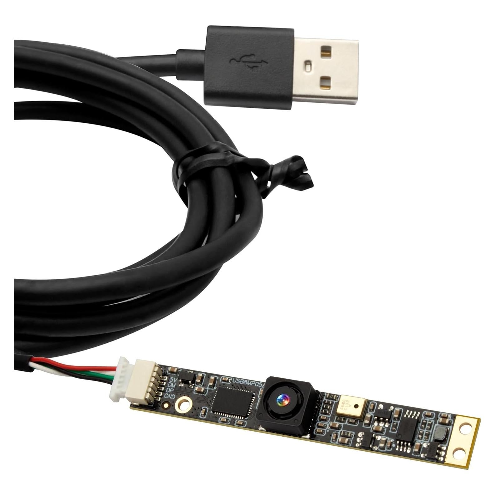 Cámara USB ELP 8MP con Micrófono y Lente Gran Angular