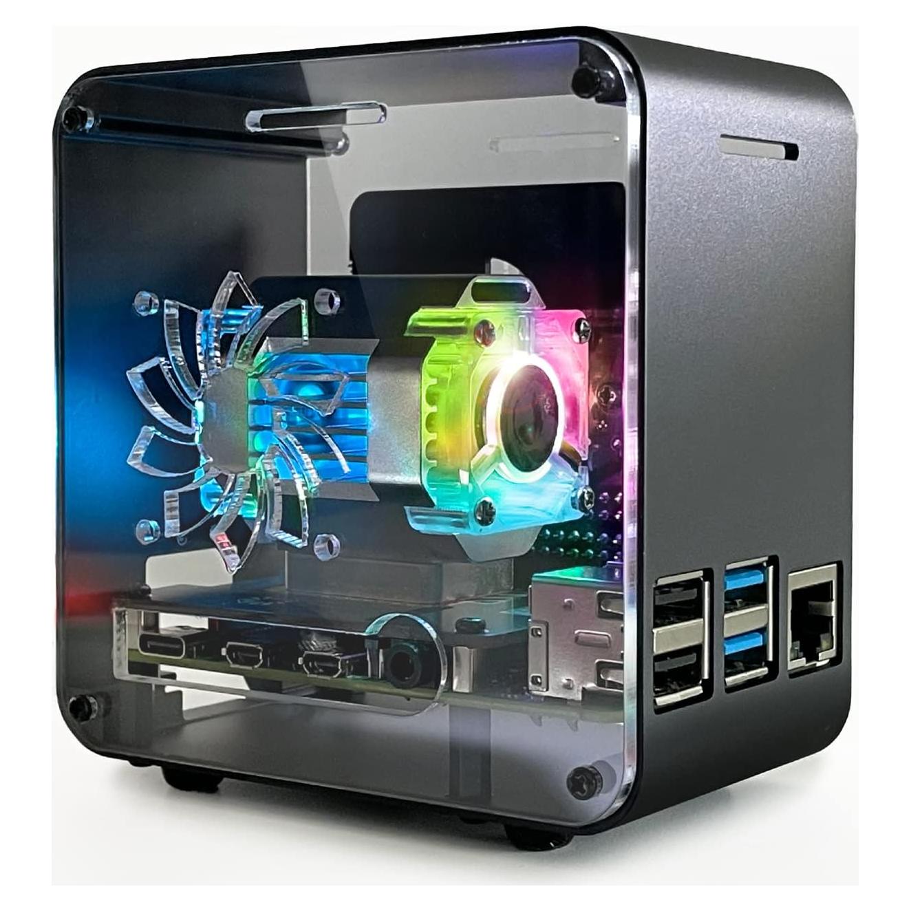 Caja Mini Torre Aluminio ElectroCookie para Raspberry Pi 4B