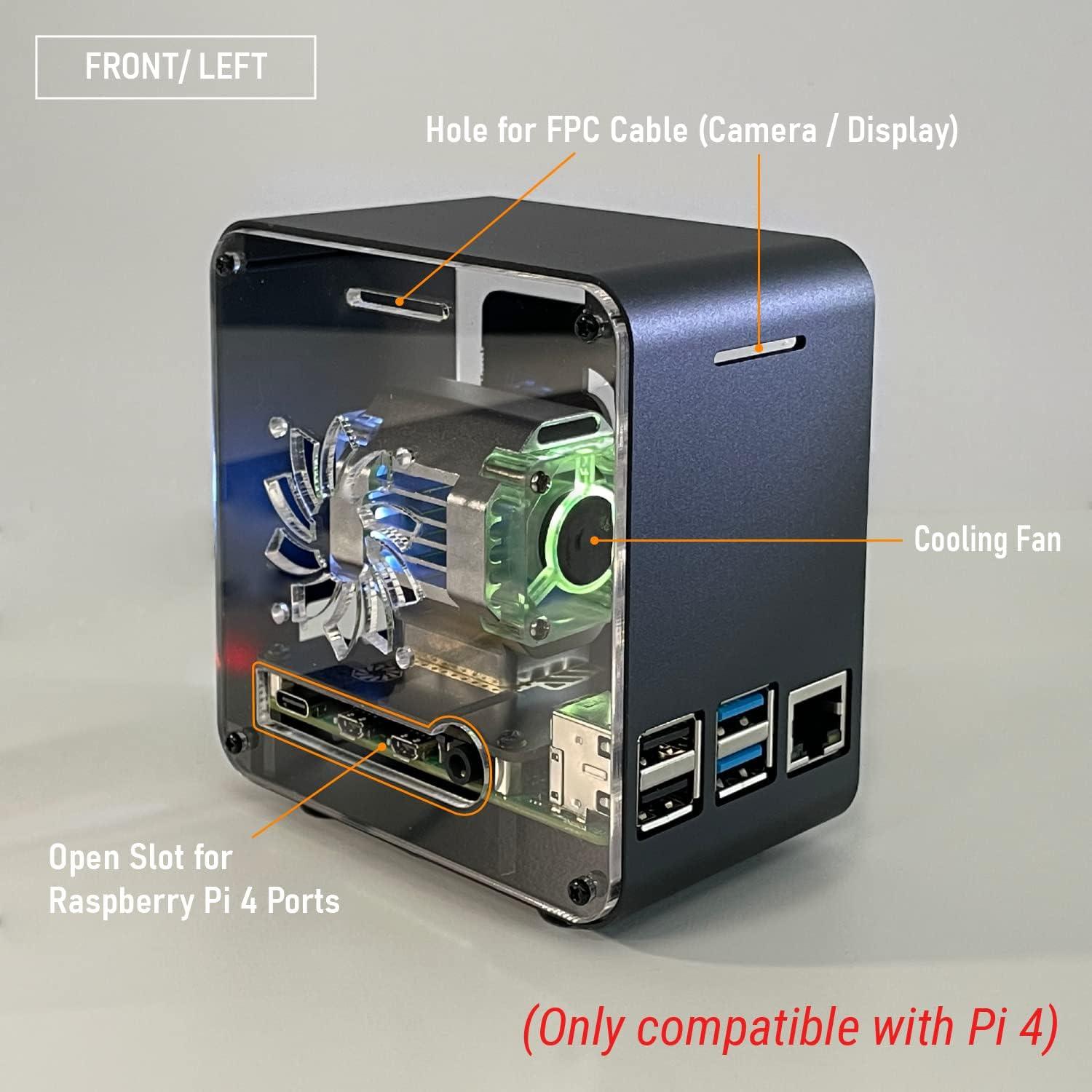Caja Mini Torre Aluminio ElectroCookie para Raspberry Pi 4B
