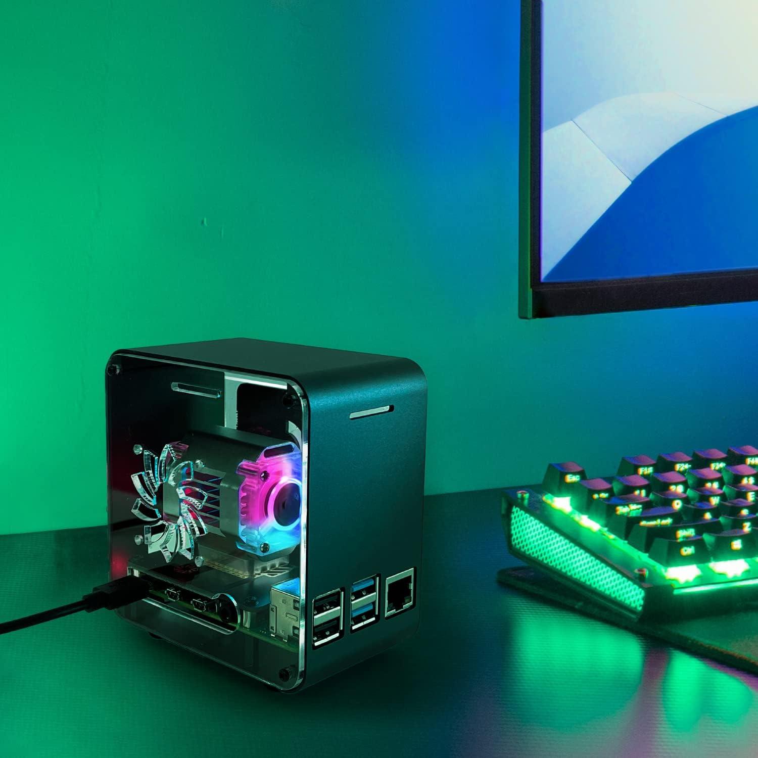 Caja Mini Torre Aluminio ElectroCookie para Raspberry Pi 4B