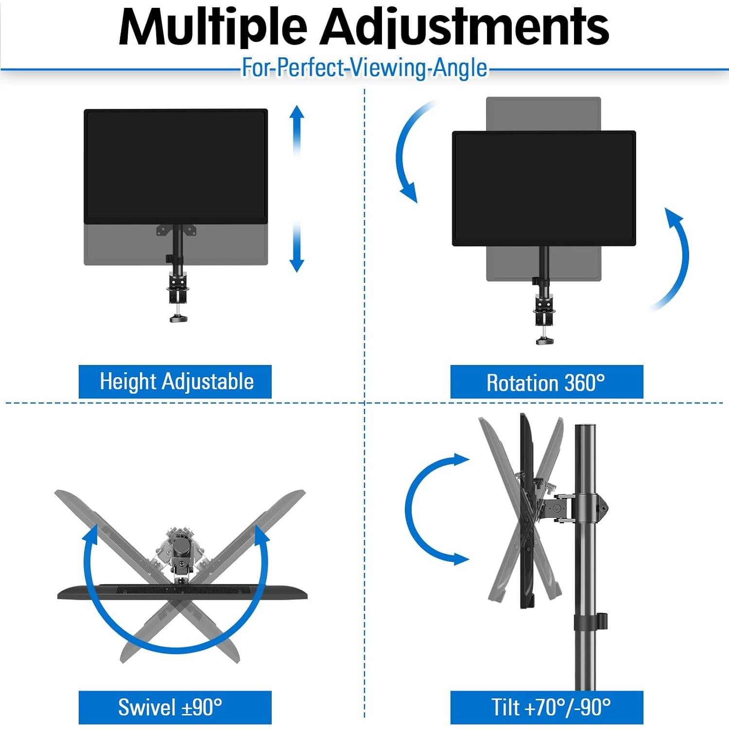 Soporte de Monitor MOUNTUP MU4003 Ajustable hasta 32" Negro