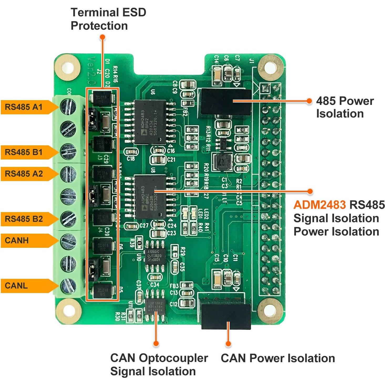 Módulo RS485 CAN HAT Innomaker para Raspberry Pi 5/4/Zero