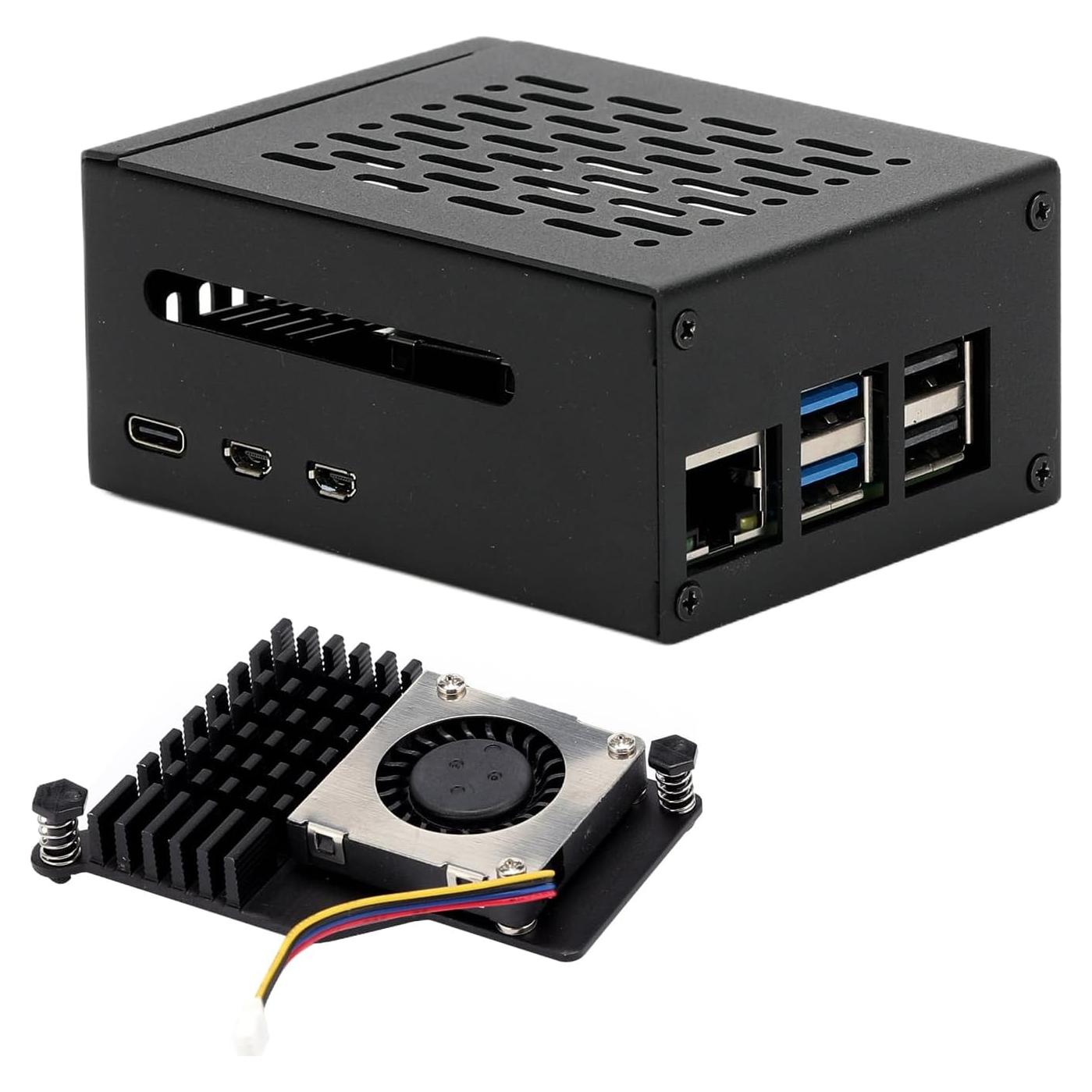 Caja de metal Tada para Raspberry Pi 5 con enfriador activo