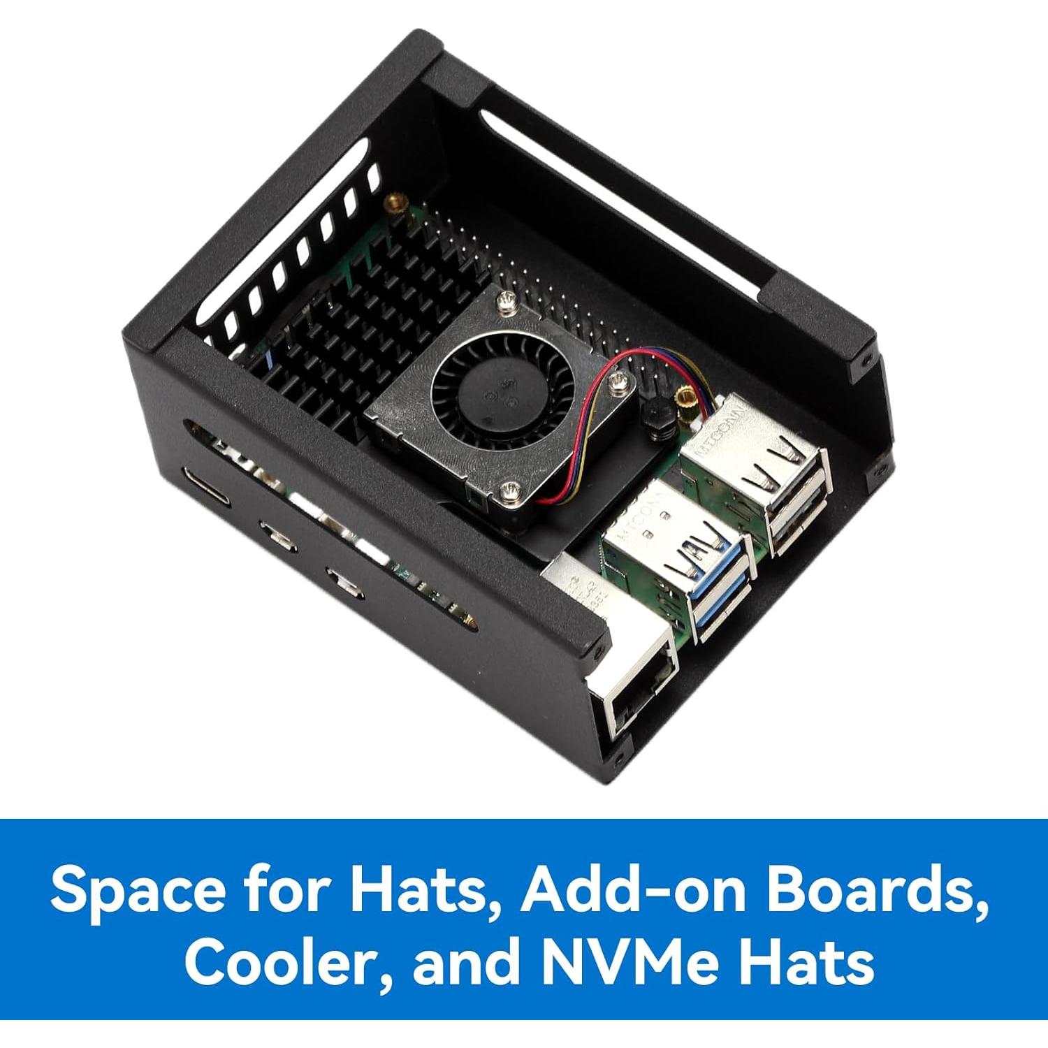 Caja de metal Tada para Raspberry Pi 5 con enfriador activo