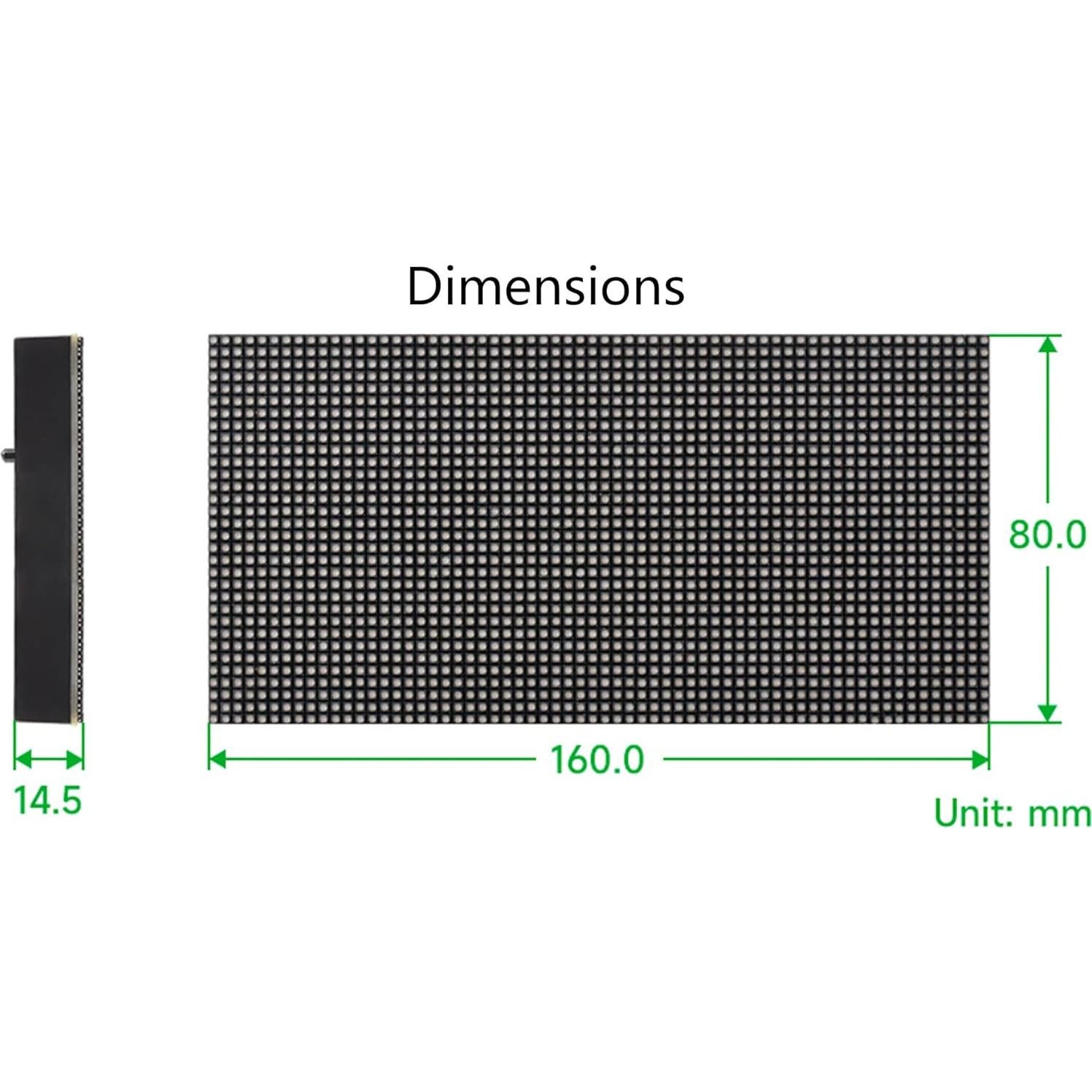 Panel LED RGB 64x32 Waveshare 2048 LEDs Brillo Ajustable