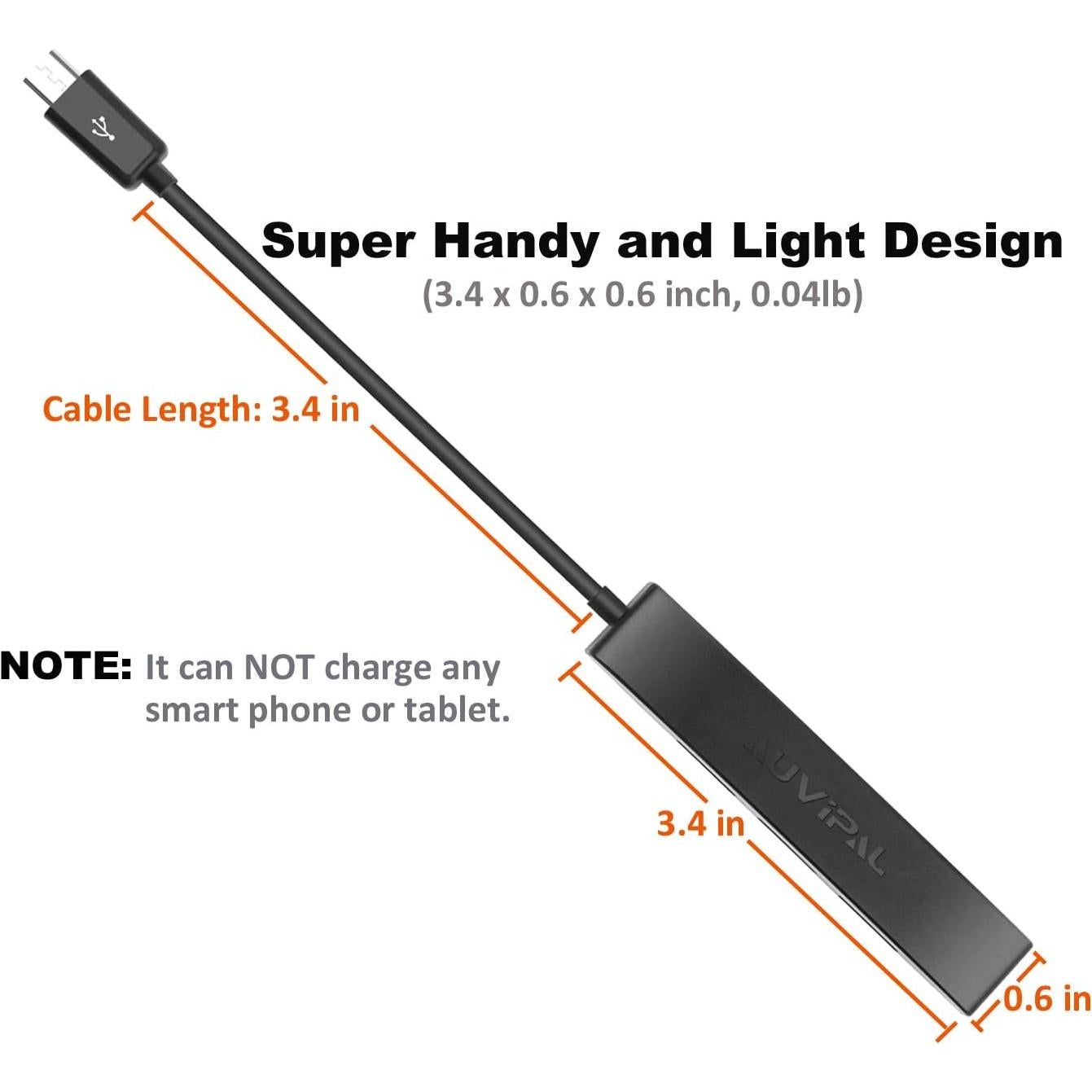 Adaptador Hub OTG Micro USB AuviPal 3 Puertos USB + Alimentación
