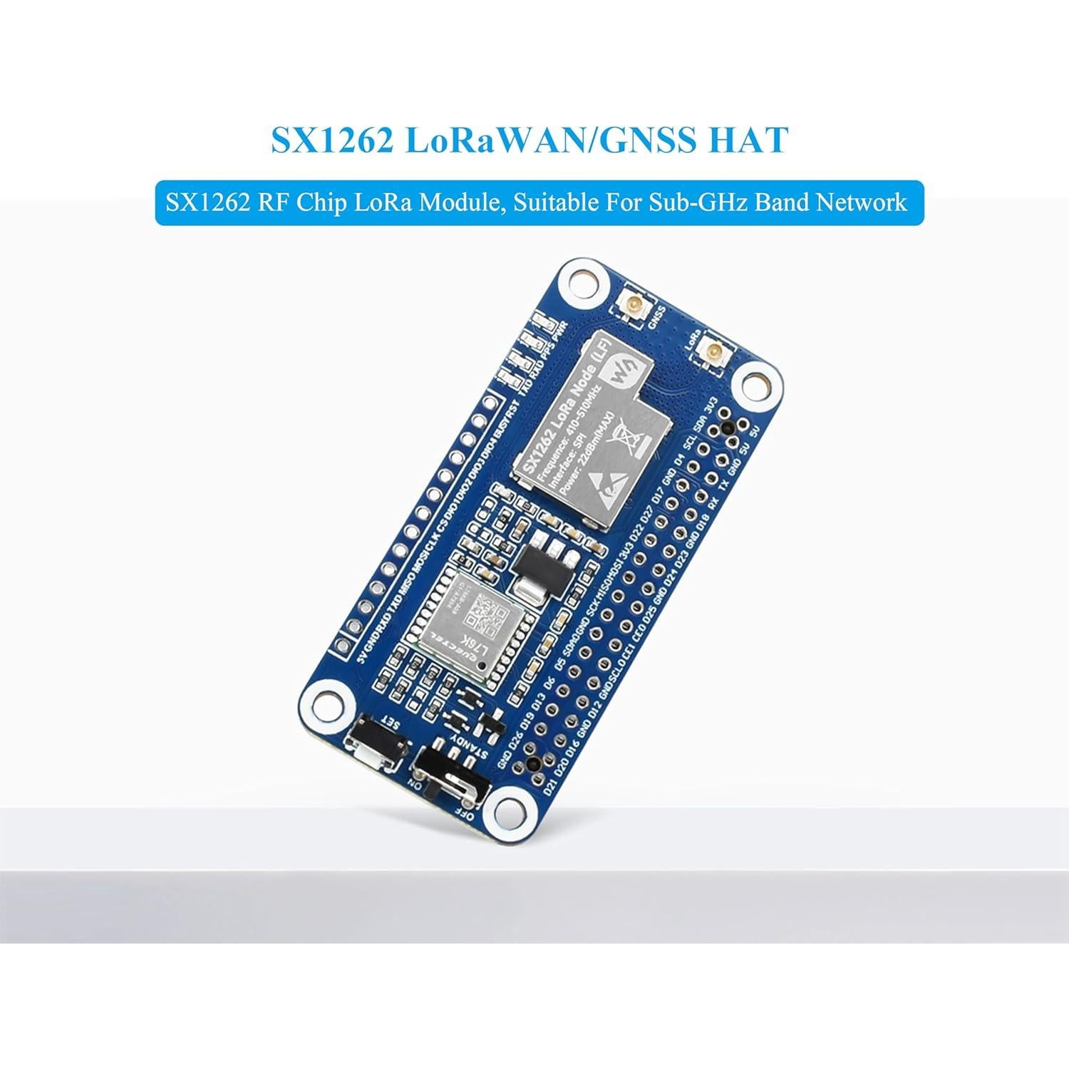 Módulo LoRa SX1262 UeeKKoo HAT para Raspberry Pi con Antena