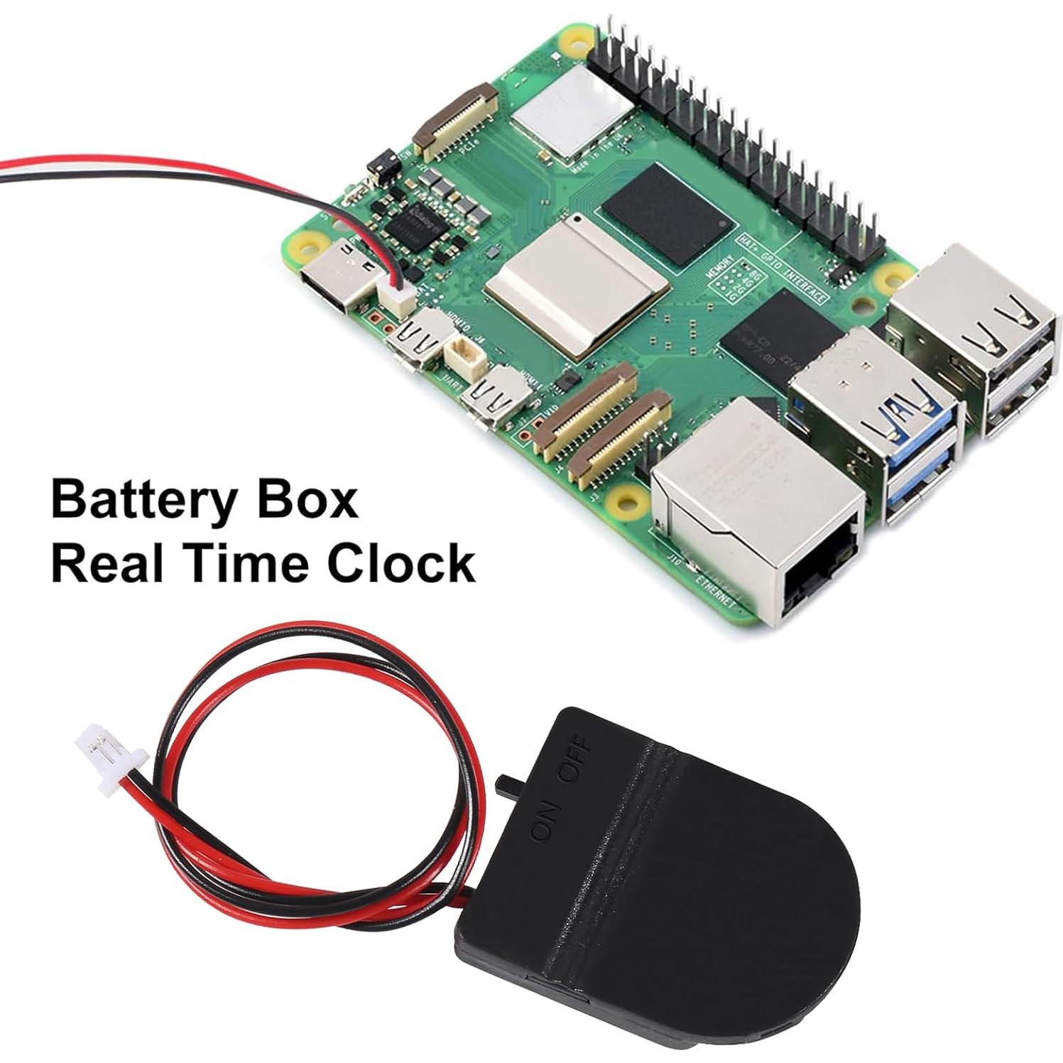 Alinan 4pcs RTC Battery Box Real Time Clock Holder for Raspberry Pi 5 RPI 5