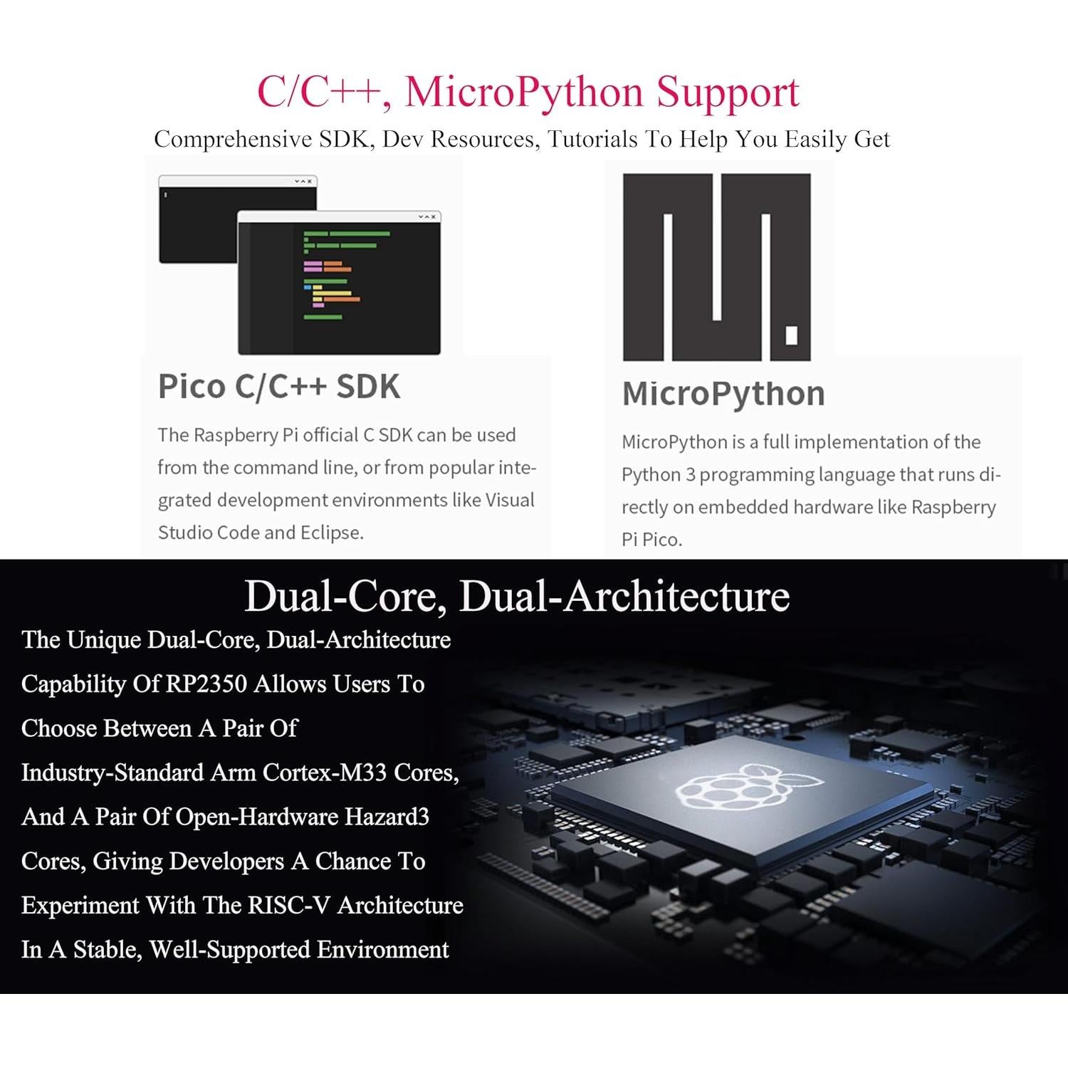 Placa Microcontrolador UeeKKoo Pico 2 con Encabezado Amarillo