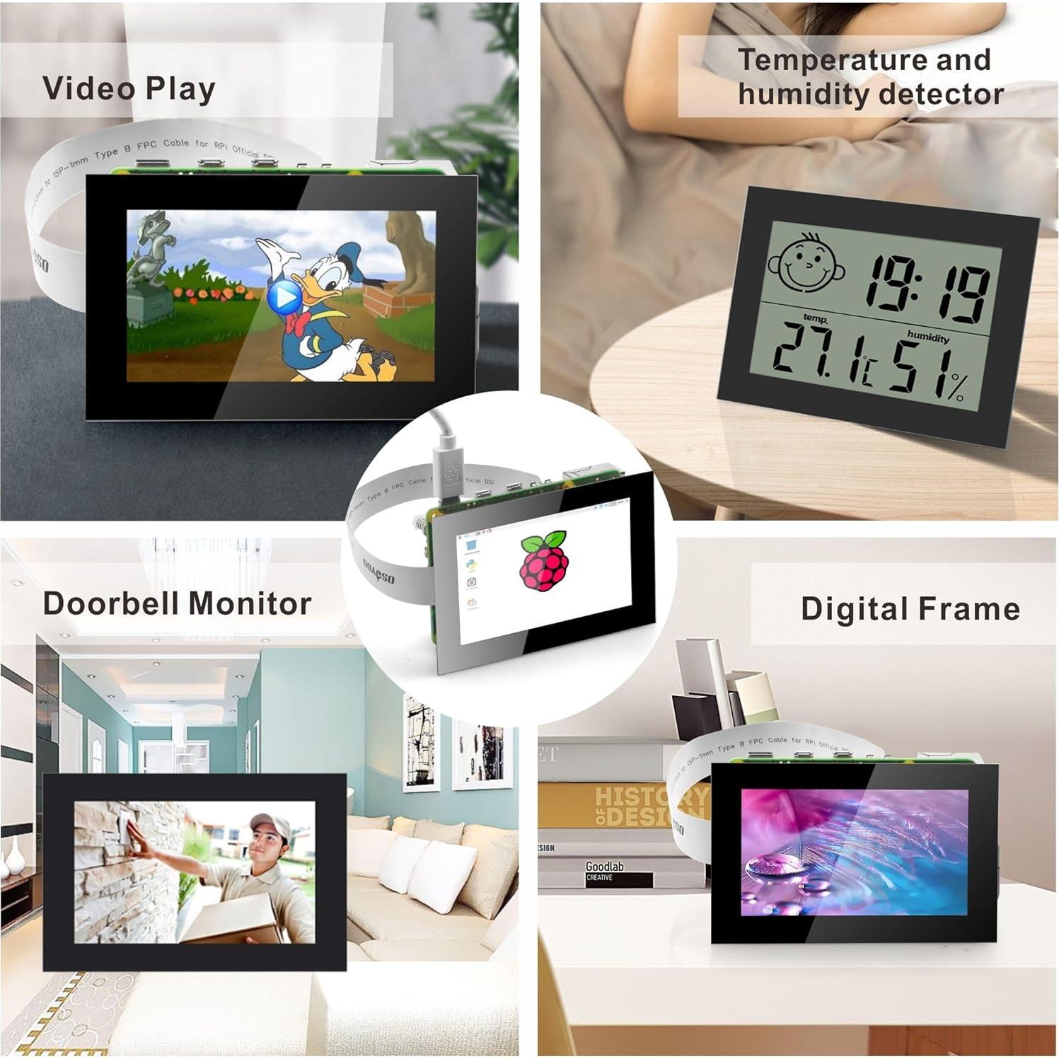 Pantalla Táctil DSI 3.5" OSOYOO para Raspberry Pi 5/4/3/2