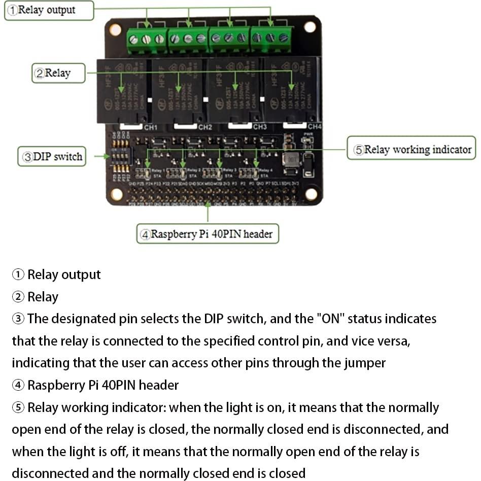 Módulo de expansión de relé 4 canales XICOOLEE para Raspberry Pi