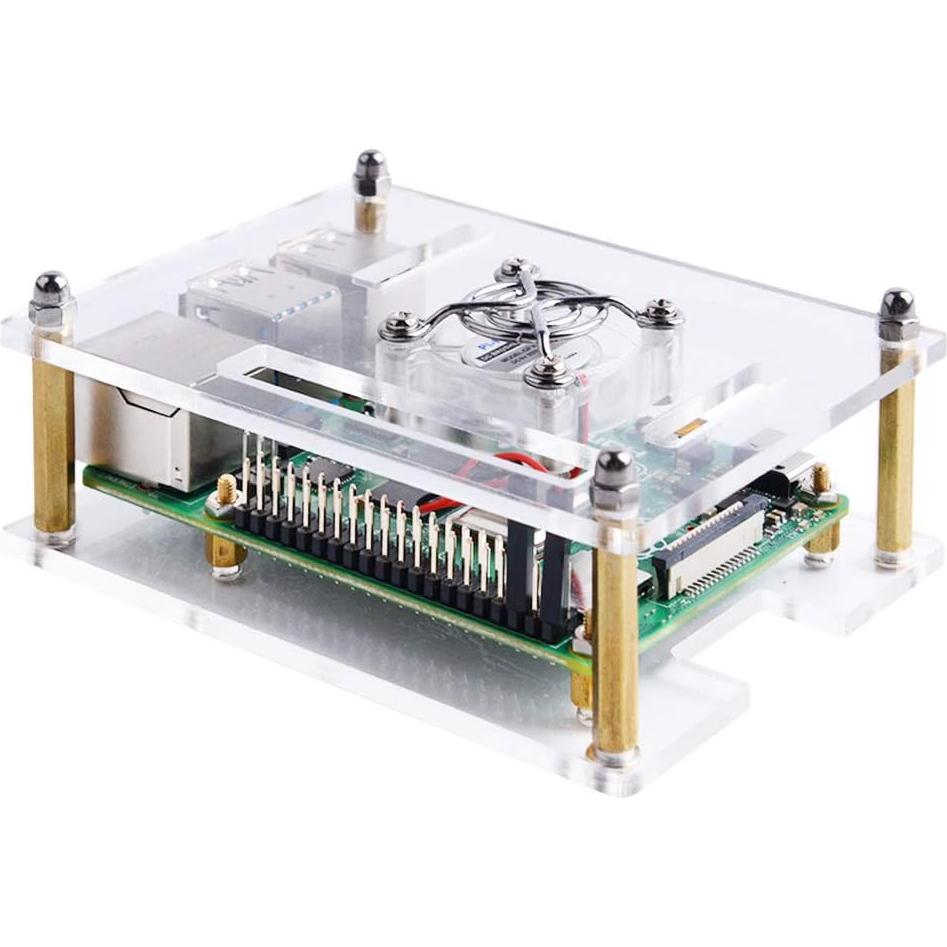Caja Acrílica GeeekPi para Raspberry Pi 4B y 3B+ con Ventilador