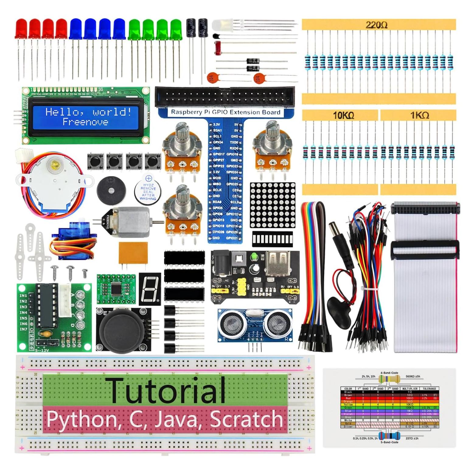 Kit de Inicio Ultrasonido FREENOVE para Raspberry Pi 5/4/3B+