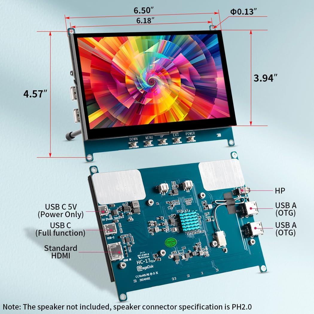 Pantalla Táctil 7" Magedok T007-4 1024x600 IPS USB-C