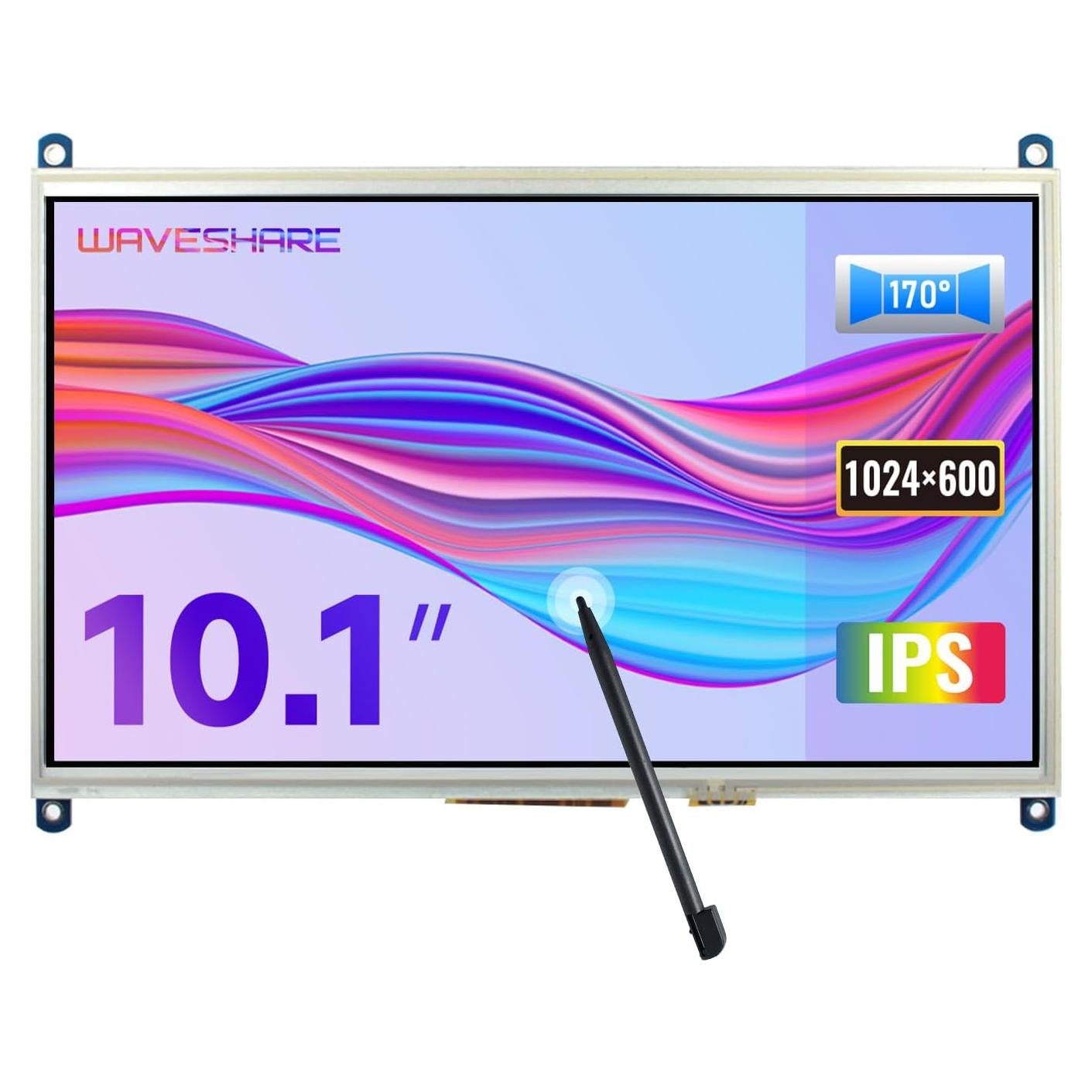 Pantalla LCD táctil 10.1" Waveshare 1024x600 HDMI Raspberry Pi