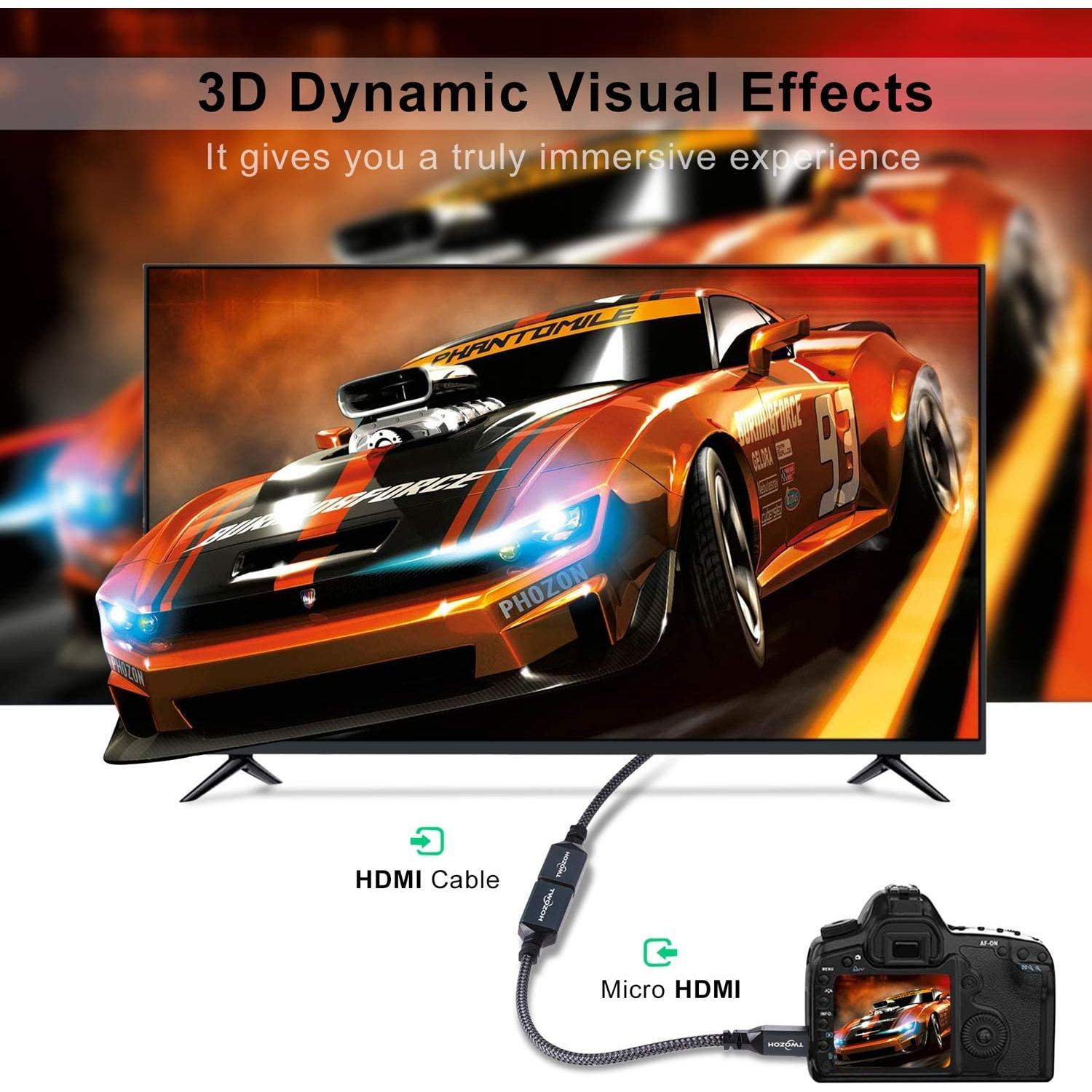 Adaptador Micro HDMI a HDMI Twozoh 2 Pack 4K 60Hz