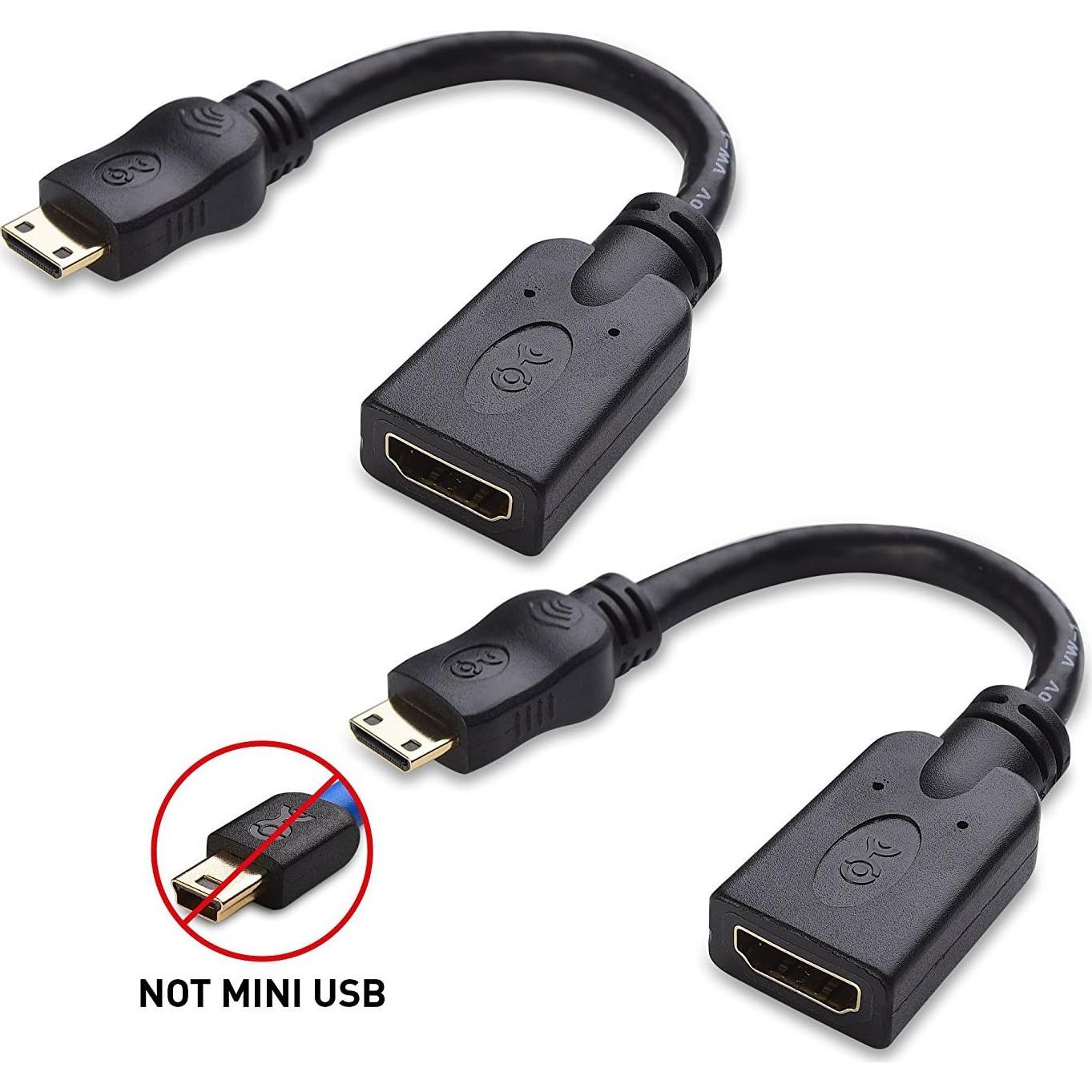 Adaptador Mini HDMI a HDMI Cable Matters 2-Pack 4K 15.24 cm